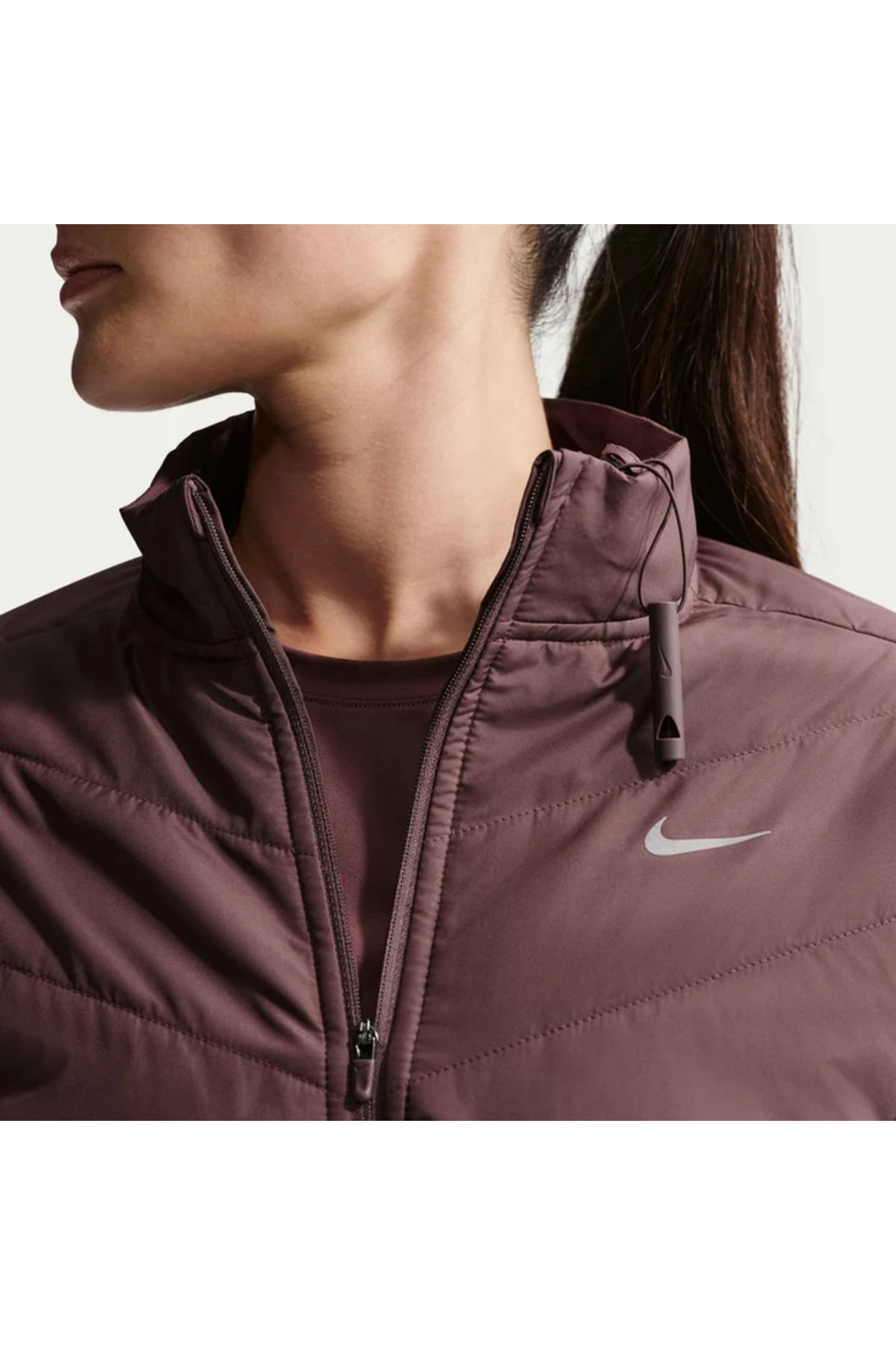 Nike Kadın Mavi Swift Therma-fit Fill Rüzgar Geçirmez Spor Kahverengi Koşu Ceketi | HV2744-502 görsel 4