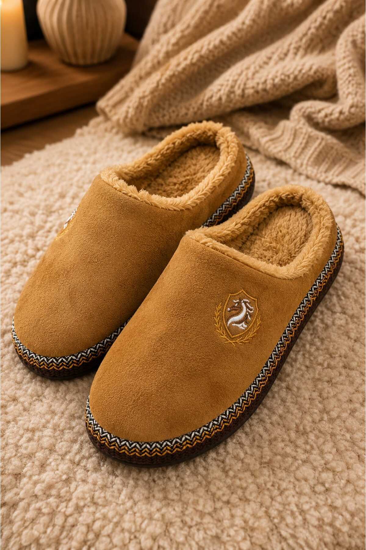 Slipcat Erkek Kapalı Ev Terliği, İçi Peluş, Sıcak Tutan, Yumuşak Tabanlı, Kışlık Rahat Terlik