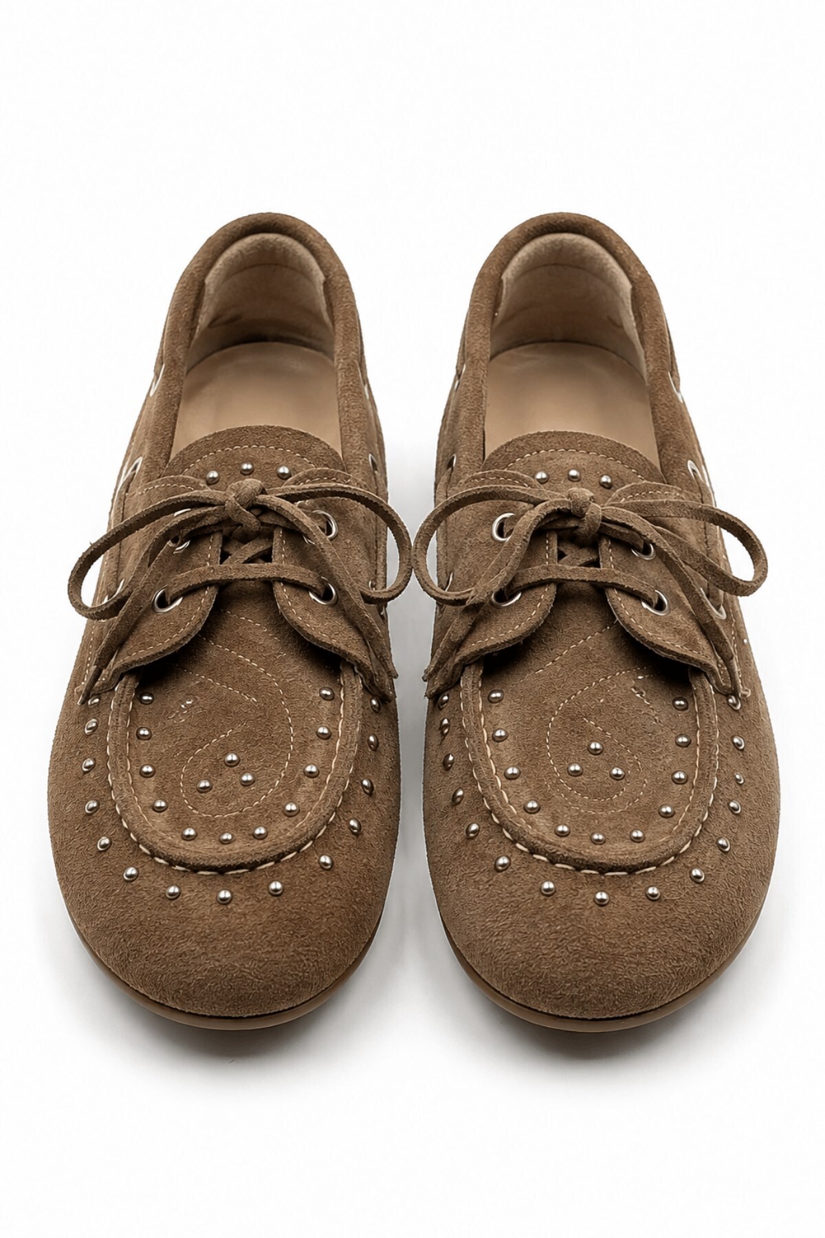 İX Dusty Loafer Vizon Kadın Hakiki Süet Kaymaz Termotaban Loafer Ayakkabı görsel 4