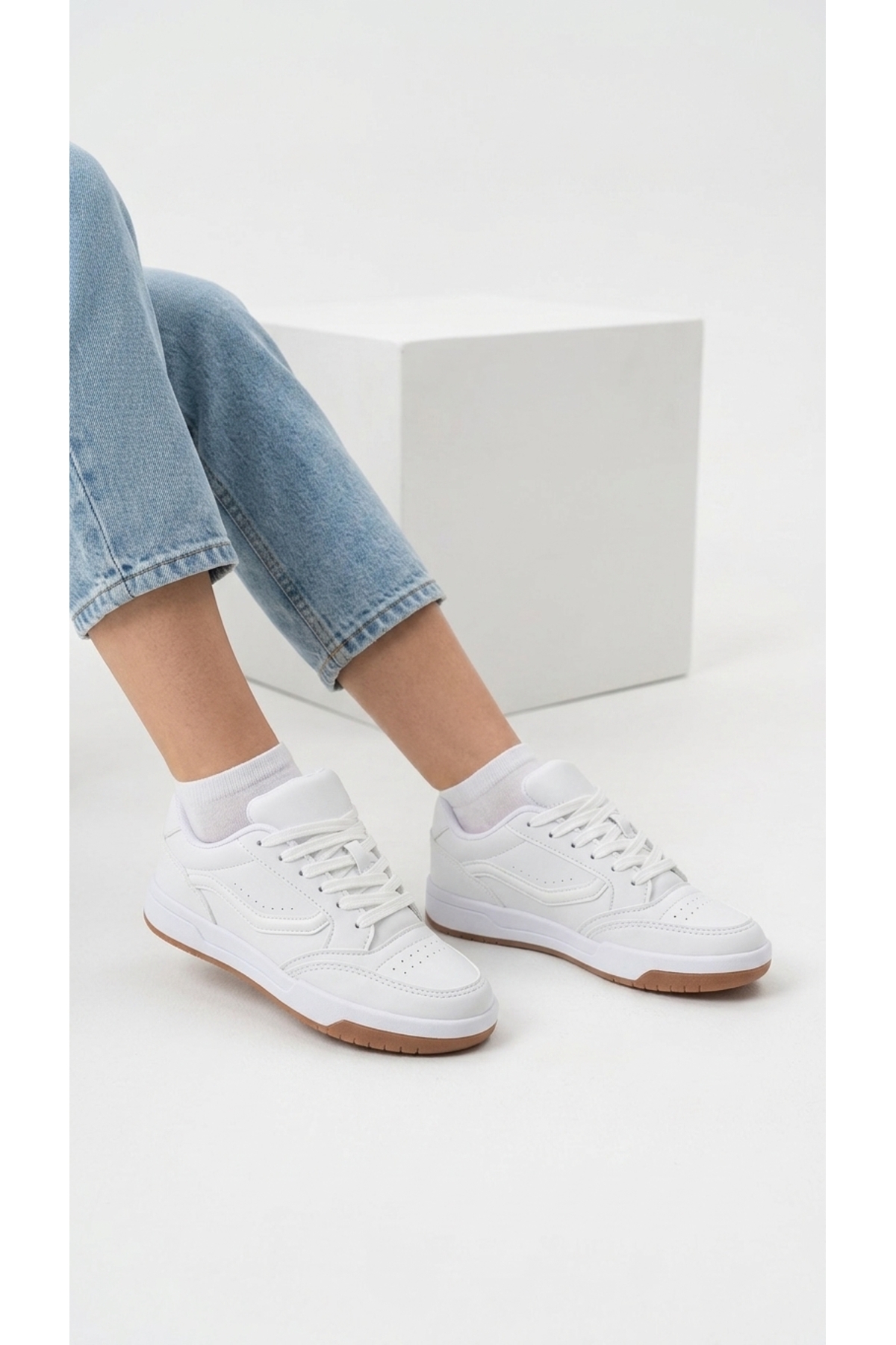 KAOF SHOES Kadın Beyaz Sneaker Beyaz Spor Ayakkabı Kadın Günlük Ayakkabı Yumuşak Rahat Taban