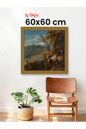 HARS Gallery Klasik Altın Çerçeve 60 x 60 cm Şeffaf Korumalı PVC
