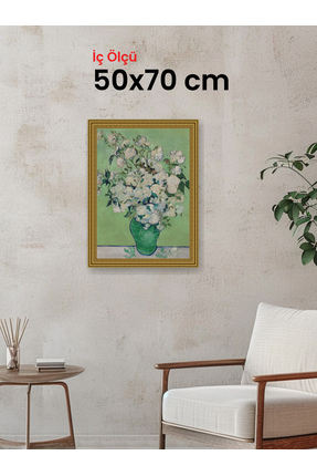 HARS Gallery Klasik Altın Çerçeve 50 x 70 cm Şeffaf Korumalı PVC