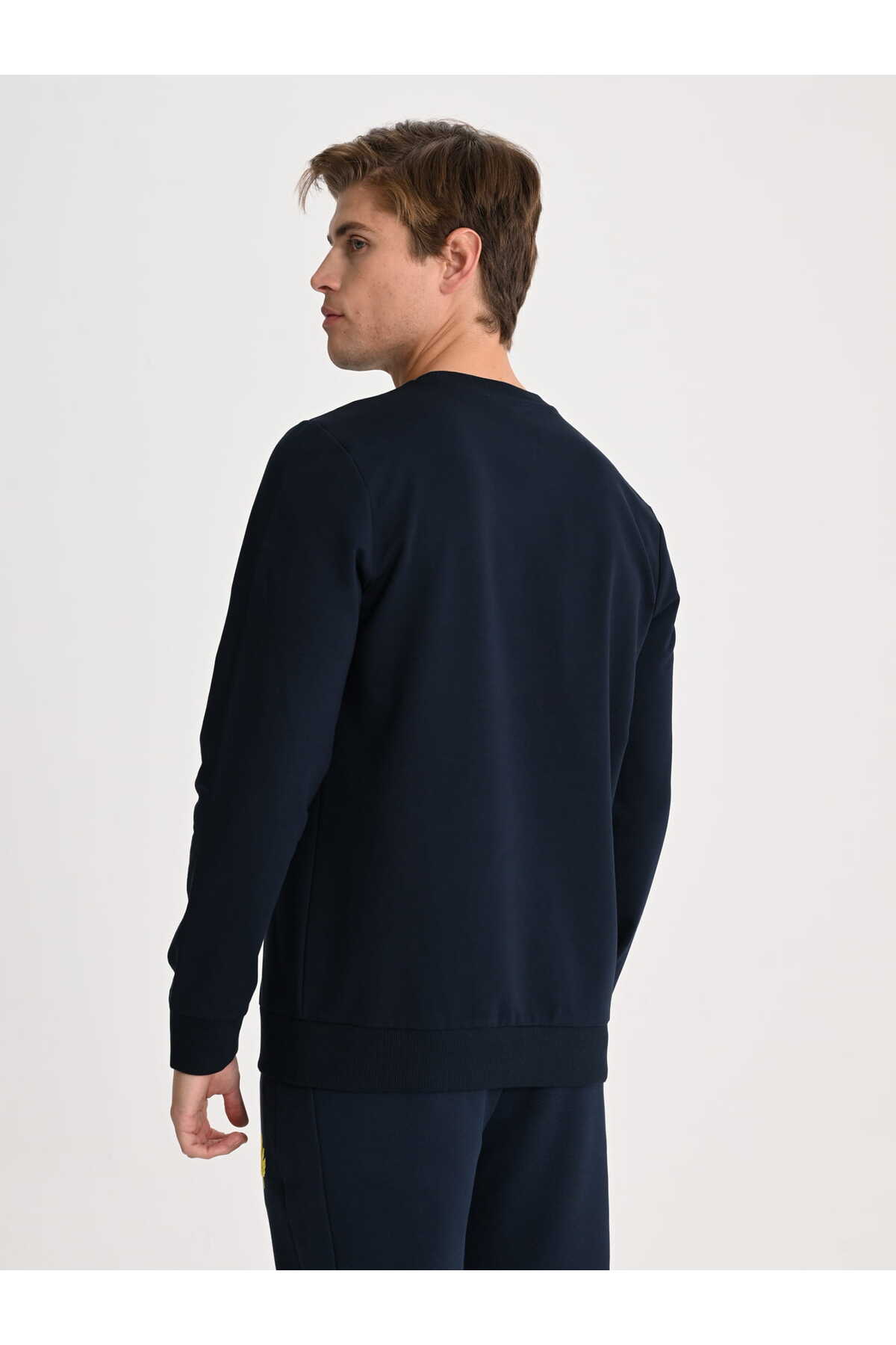 Fenerbahçe Lacivert Tribün Altın Logolu Erkek Sweatshirt görsel 5