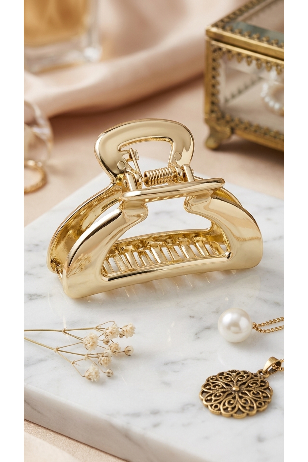 ŞEHRAZAT HANDMADE TASARIM Gold Renk Mandal Saç Tokası