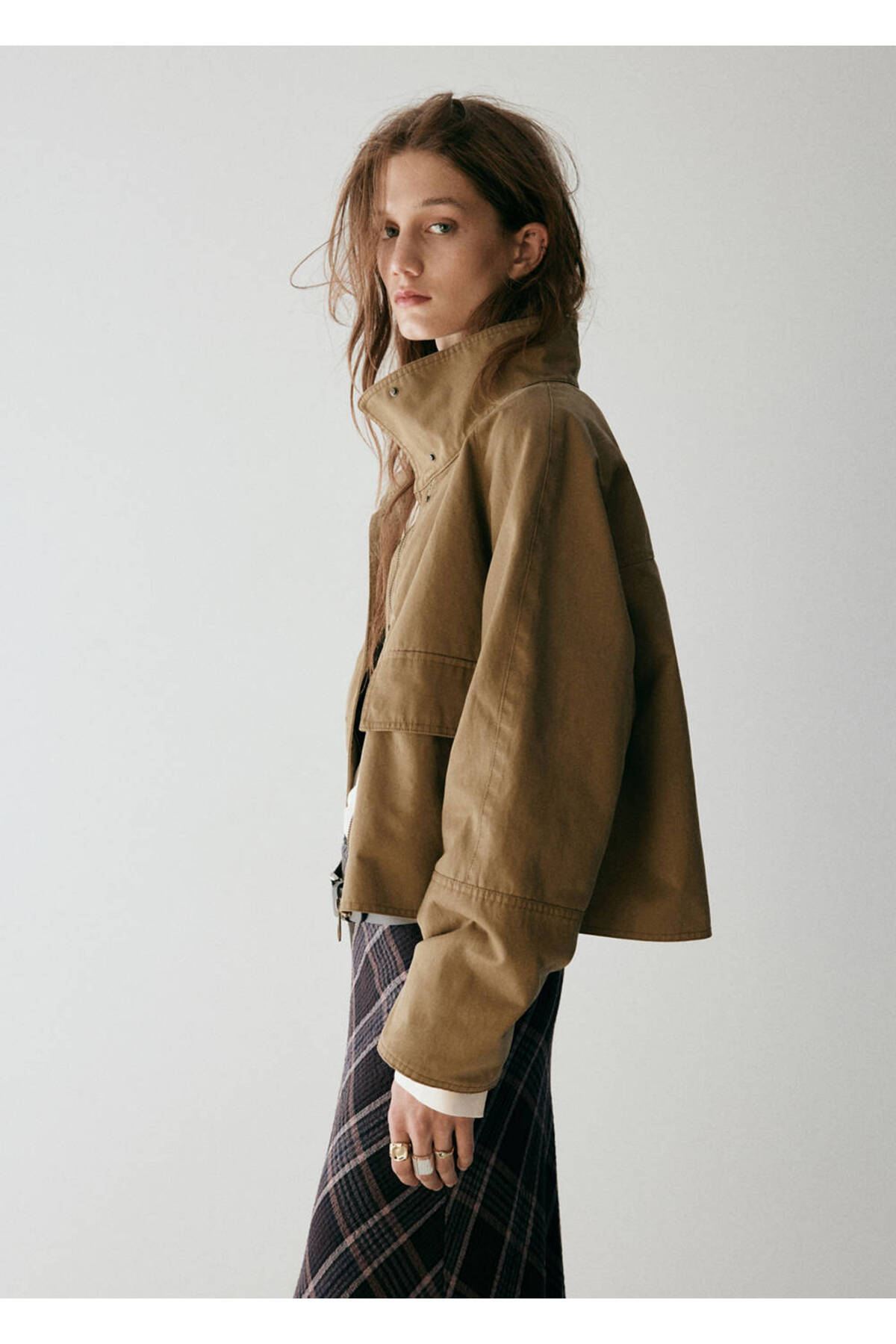 MANGO Woman Funnel-neck jacket with pockets