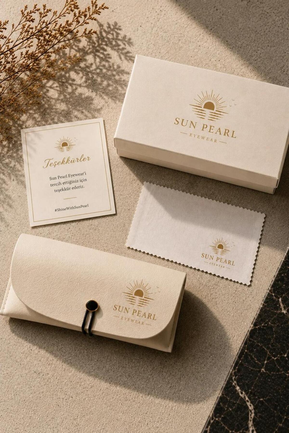 Sun Pearl LUCCA Kadın Güneş Gözlüğü Oval Çerçevesiz Kahverengi Degrade Cam Gold Metal Detaylı UV400 görsel 7
