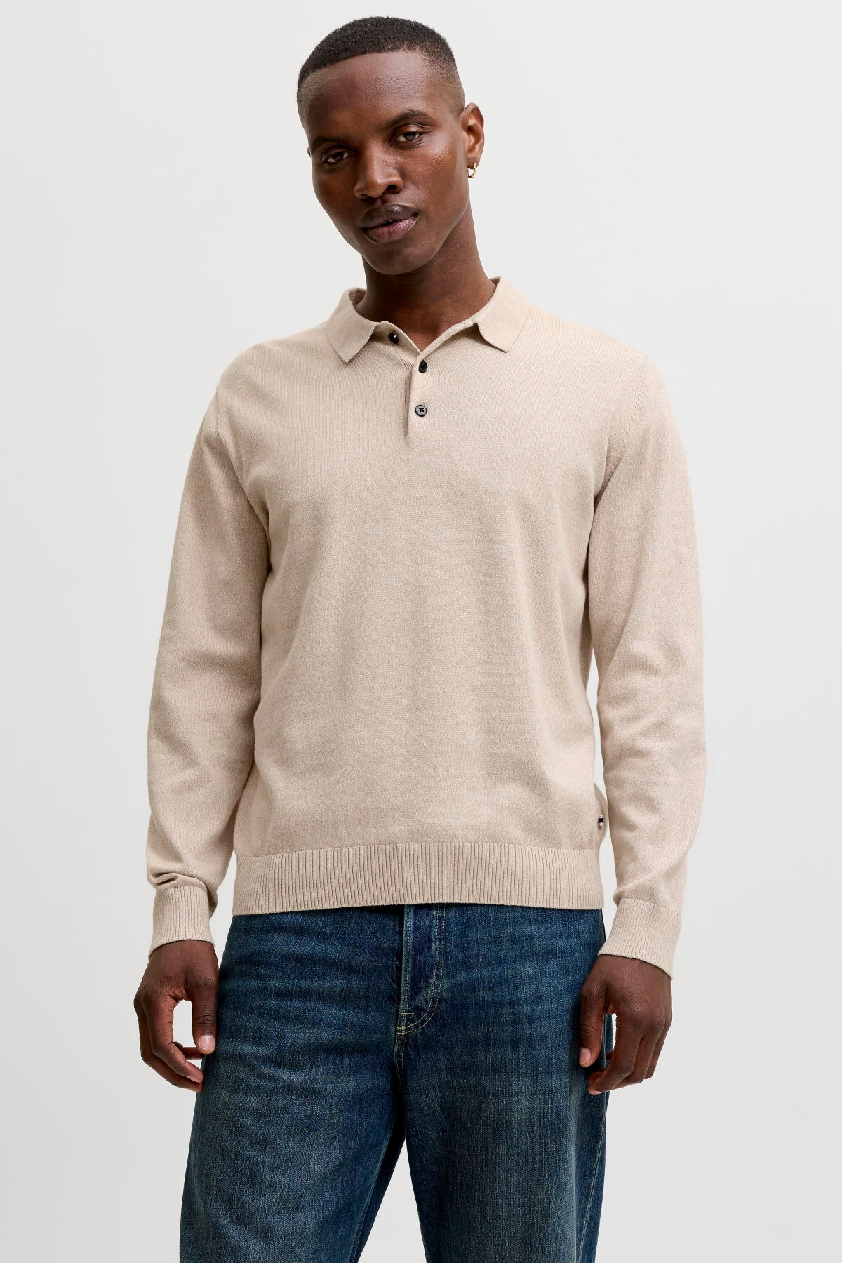 ژاکت بافتنی یقه پولو مردانه معمولی - پایه جک اند جونز پلیور Jack & Jones