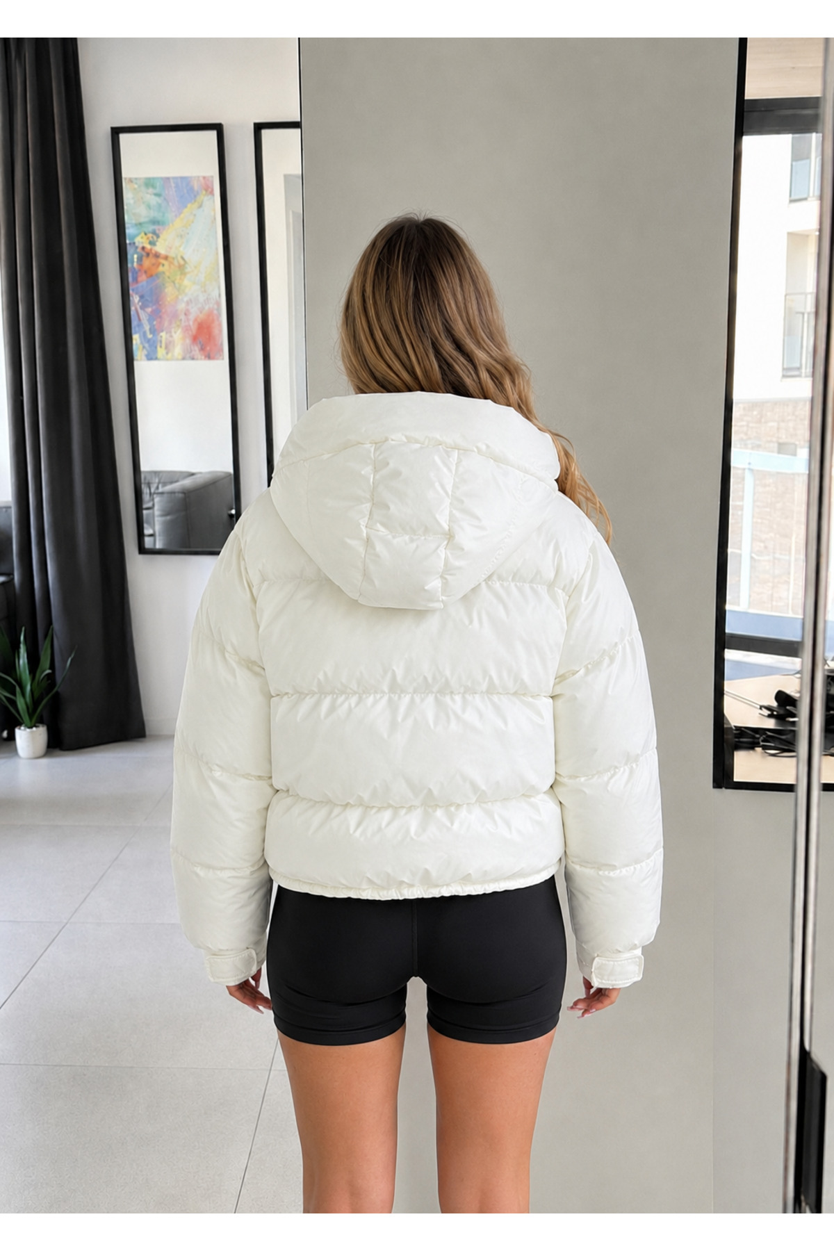 Ekim Store Kapüşonlu Cepli Çıtçıtlı Şişme Mont görsel 3