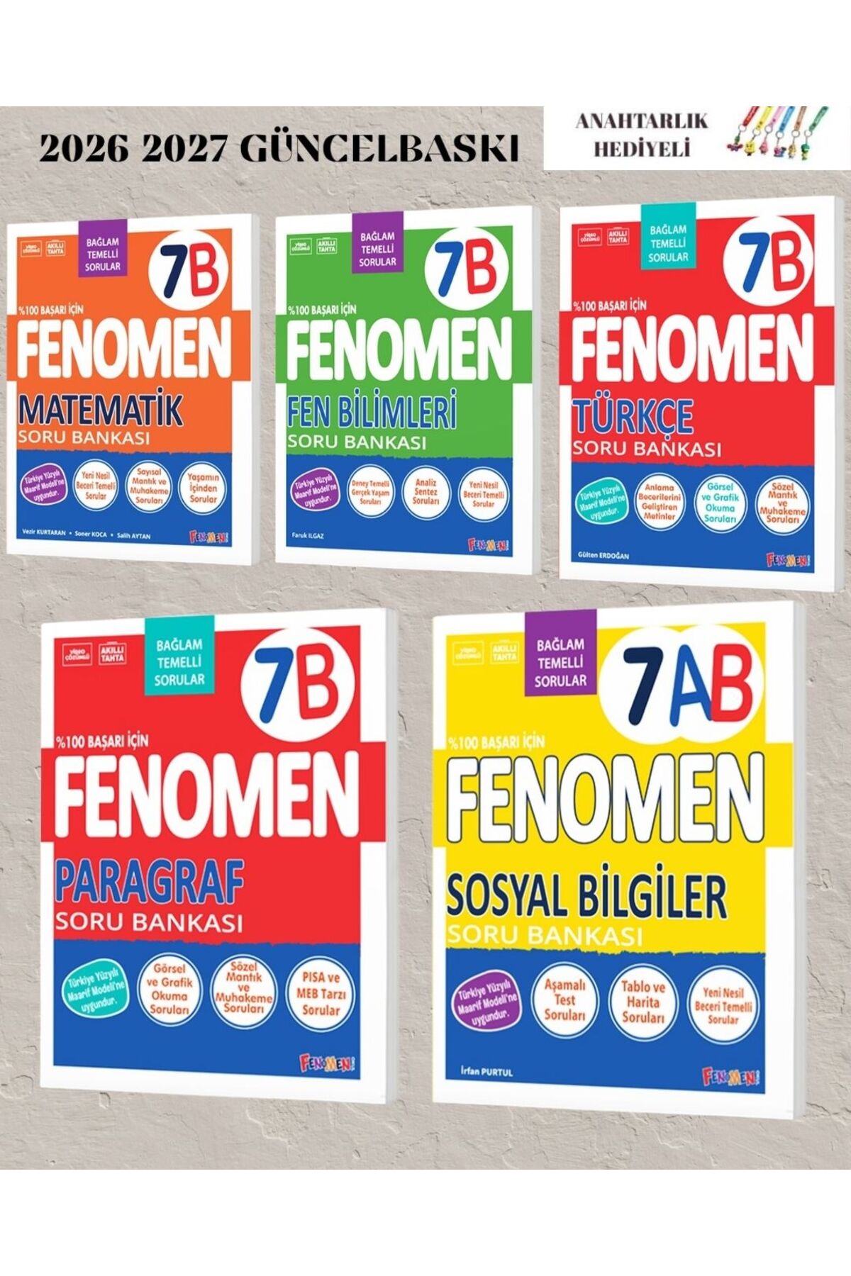 Fenomen Yayıncılık 7.SINIF MAT FEN BİL TÜRKÇE PARAGRAF VE SOSYAL BİLGİLER B SERİSİ SORU BANKASI 2026 2027