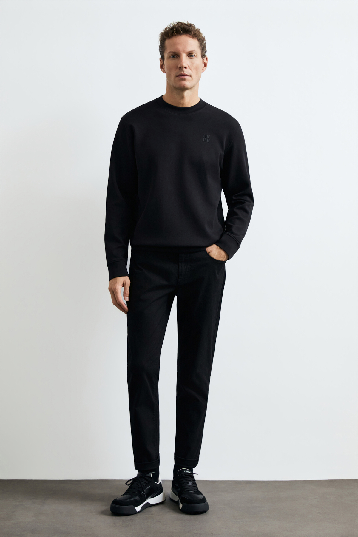 Lufian Grand Erkek Sweatshirt Siyah görsel 3