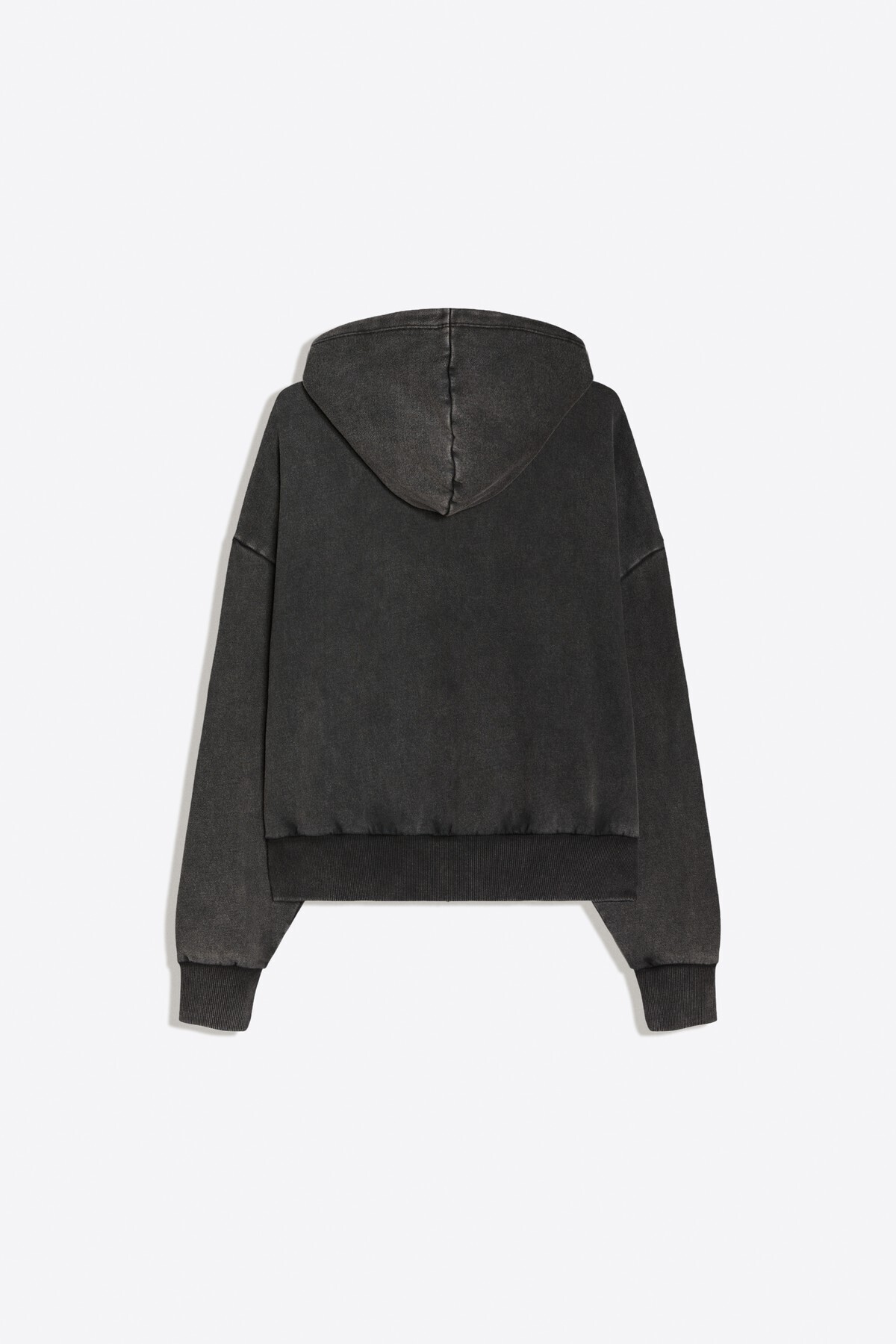 Bershka Yıkamalı fermuarlı kapüşonlu sweatshirt görsel 7