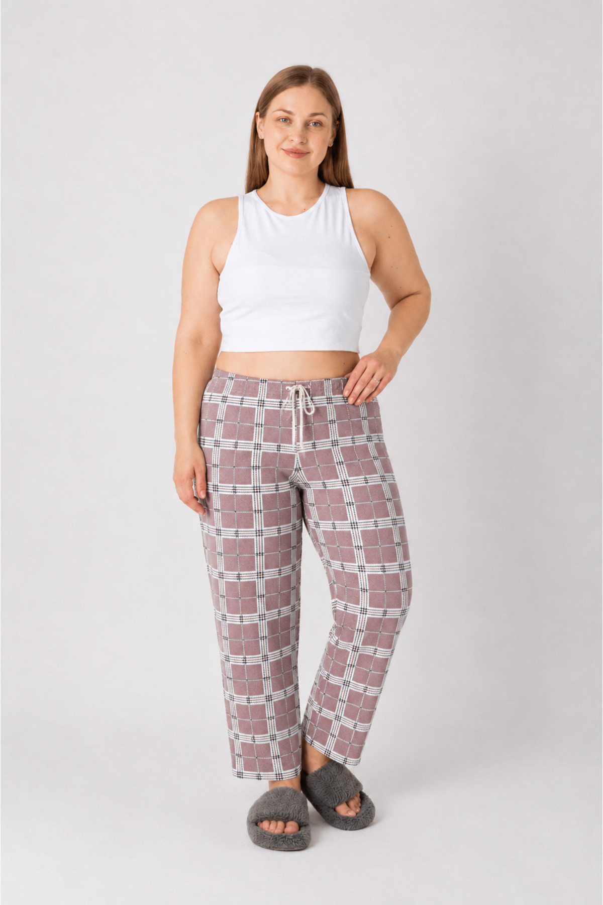 LOTTEBELLA 3Lü Paket Büyük Beden Pamuklu İnce Nefes Alabilen Kumaş Pijama Altı görsel 2