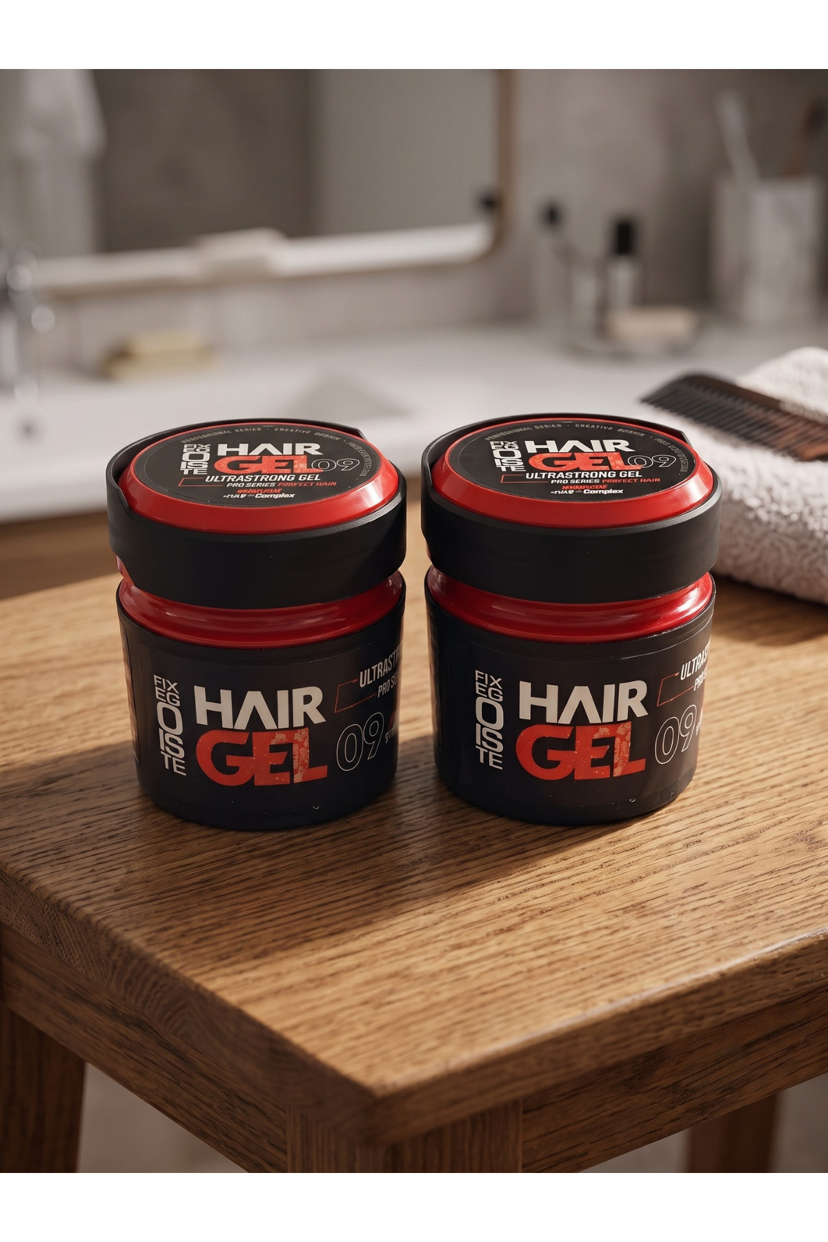 Fix Egoiste Hair Gel 09 Ultrastrong Saç Jölesi 500 ml - Keratin & ProV Complex Ekstra Güçlü Tutuş 2'li Set — FE0010