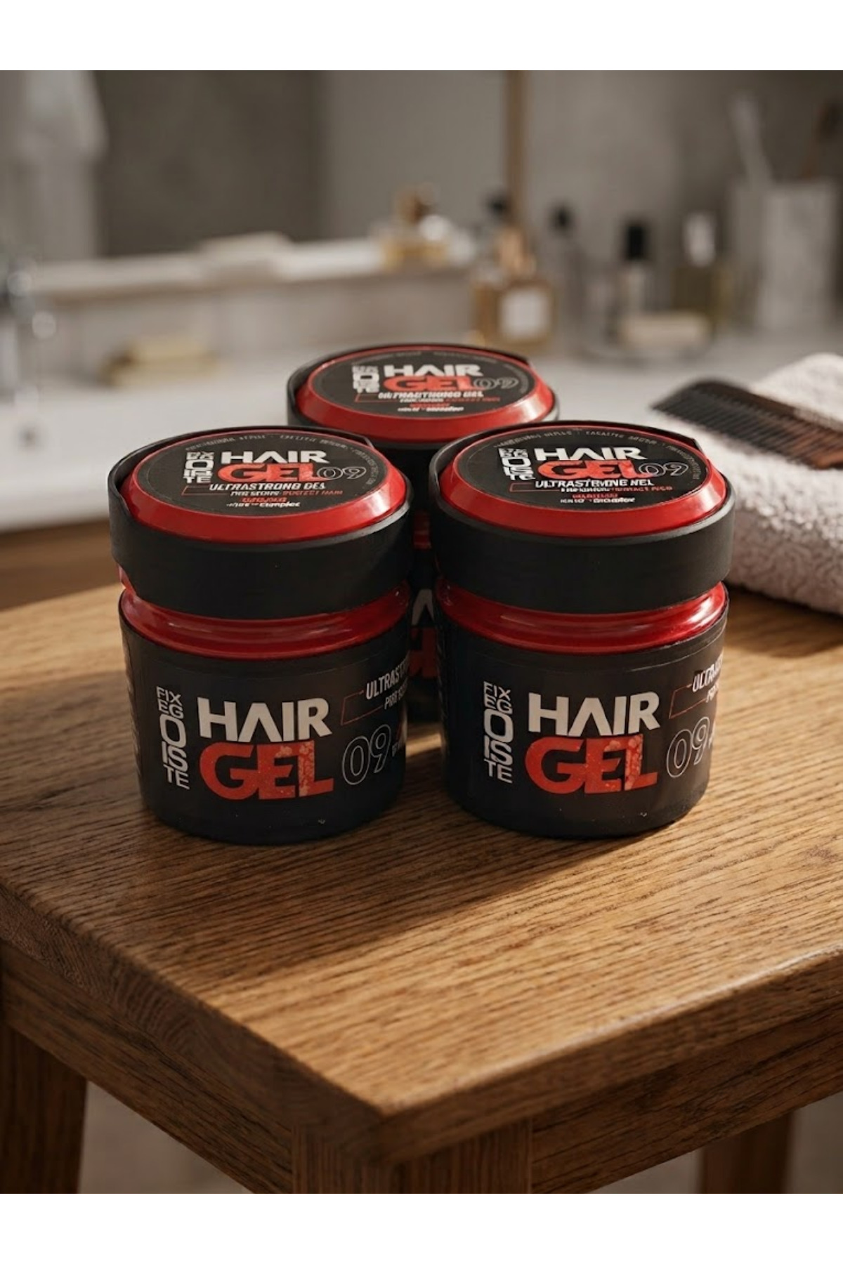 Fix Egoiste Hair Gel 09 Ultrastrong Saç Jölesi 500 ml - Keratin & ProV Complex Ekstra Güçlü Tutuş 3'lü Set — FE0019