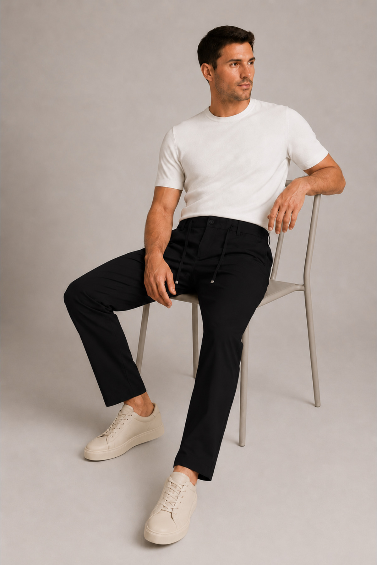 Erkek Beli Lastikli Comfort Fit Pantolon Siyah 0170DDNGR — مشکی 0170DNGR — تصویر 3 از 7