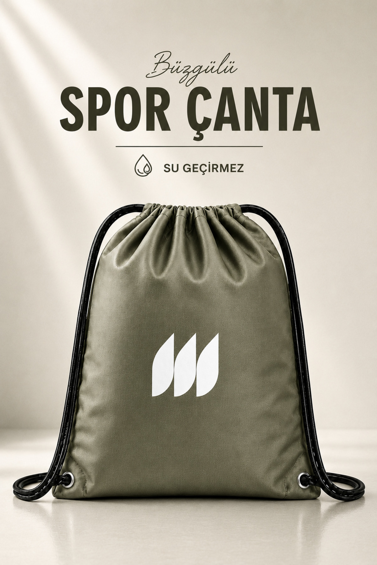 PUFAZZO İpli Büzgülü Sırt Çantası, Suya Dayanıklı Spor Çanta, Kordonlu Unisex Gym Çantası