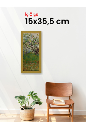 HARS Slim İnce Profil Altın Çerçeve 15 x 35,5 cm Şeffaf Korumalı PVC