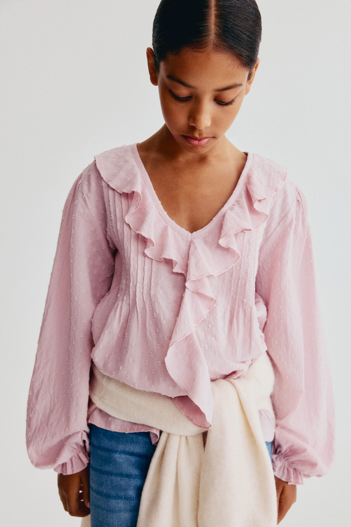 بلوز پلومتی چین‌دار اچ اند ام بلوز H&M