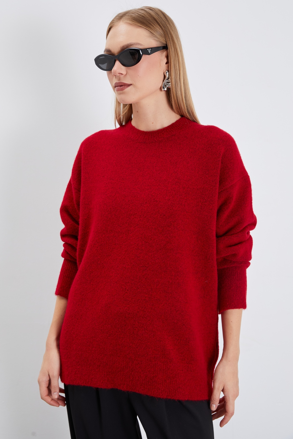 Fulla Moda Basic Bisiklet Yaka Triko Kazak görsel 7