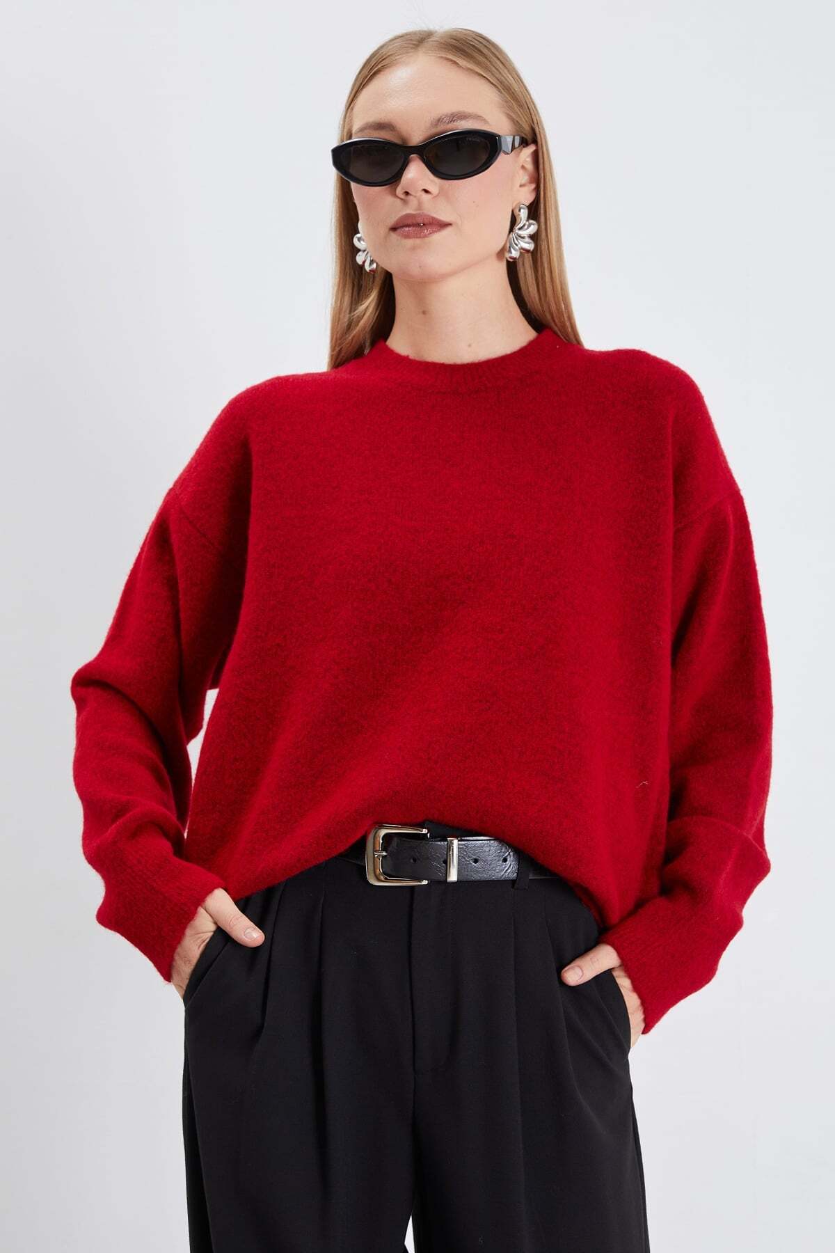 Fulla Moda Basic Bisiklet Yaka Triko Kazak