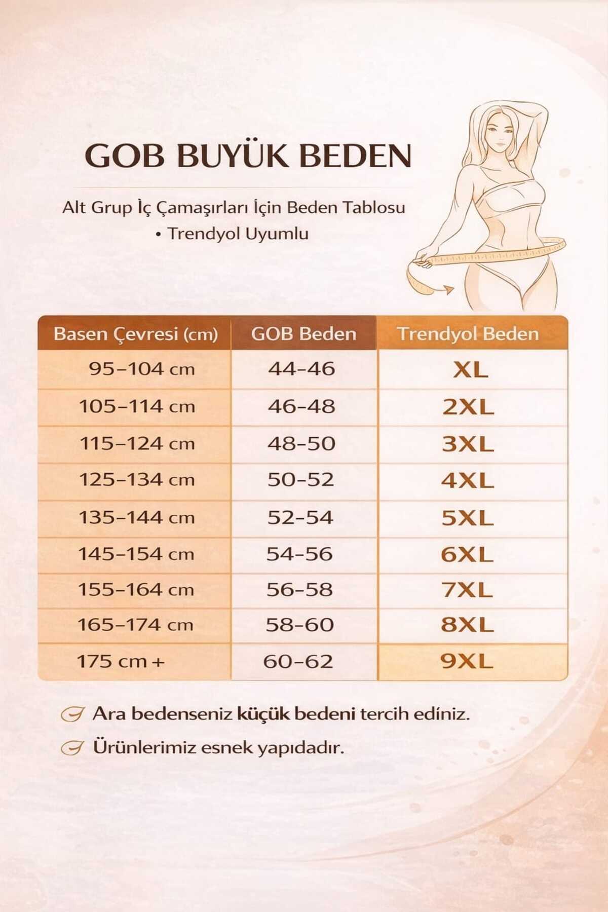 GOB Büyük Beden GOB Everyday Büyük Beden Şalvar Balon Pantolon-Desenli, Beli Esnek, Rahat Kesim görsel 4