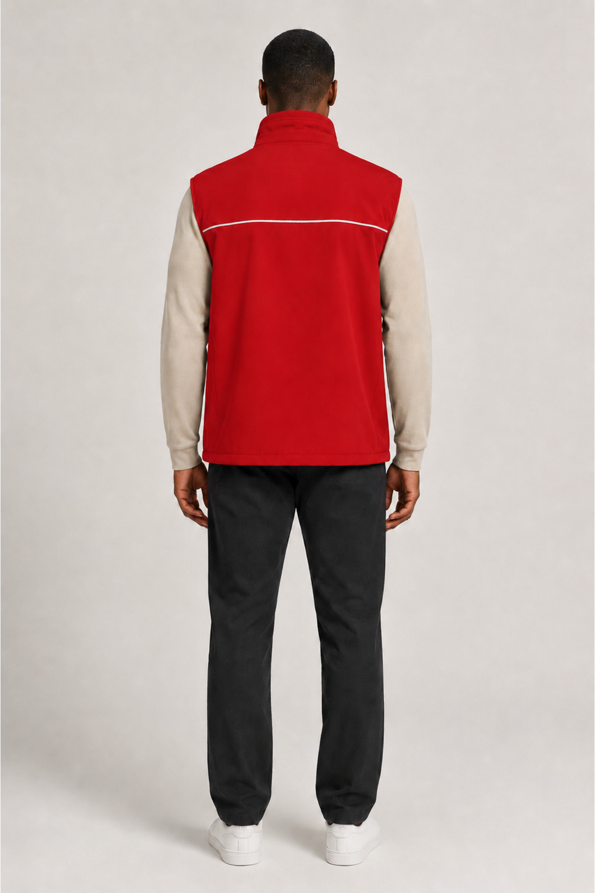 Su Geçirmez Reflektör Şeritli Unisex Kırmızı Softshell İş Yeleği Kırmızı · Fotoğraf 3