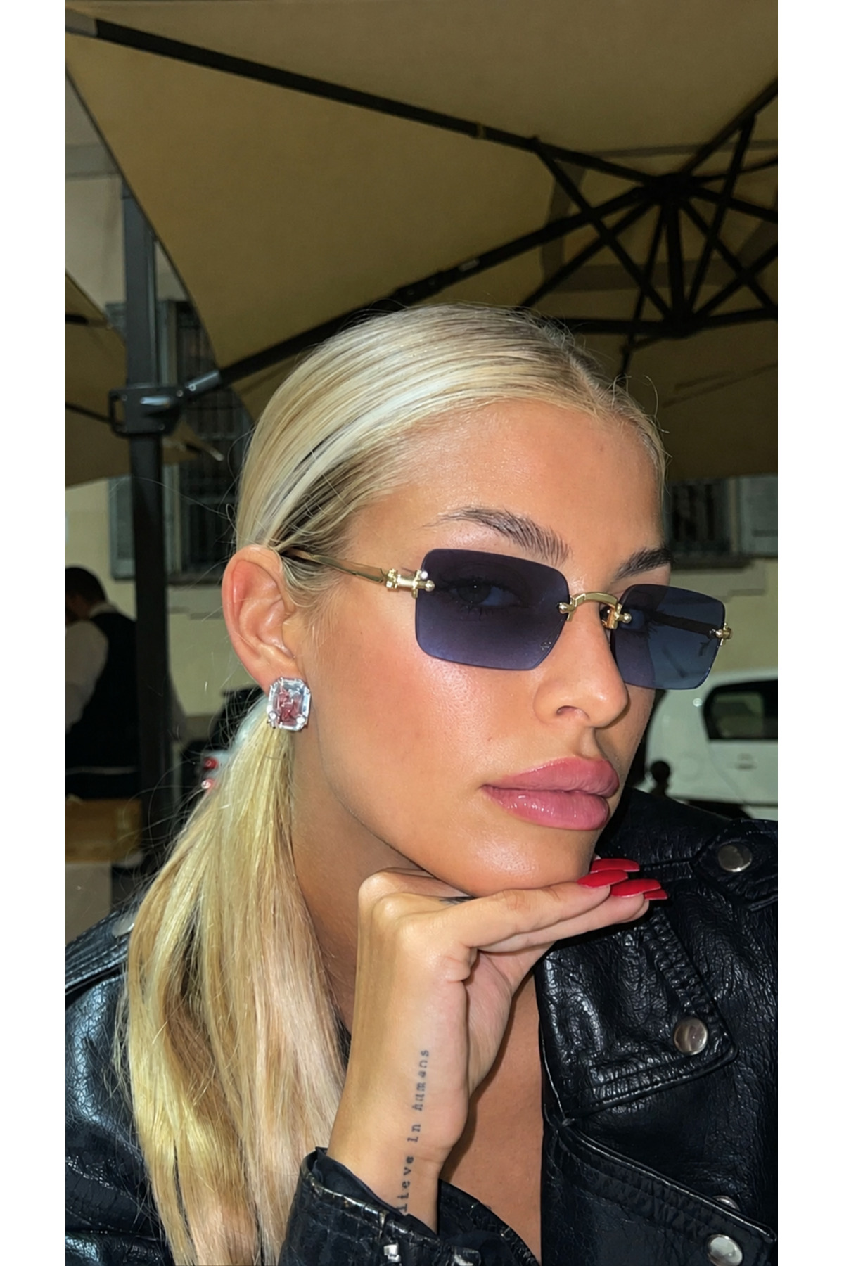 Goldmine ASAF Night Blue Metal Kristal Cam Güneş Gözlüğü Yeni Sezon UV400 58 Ekartman | Kılıf ve Silme Bezi Hediyeli görsel 3