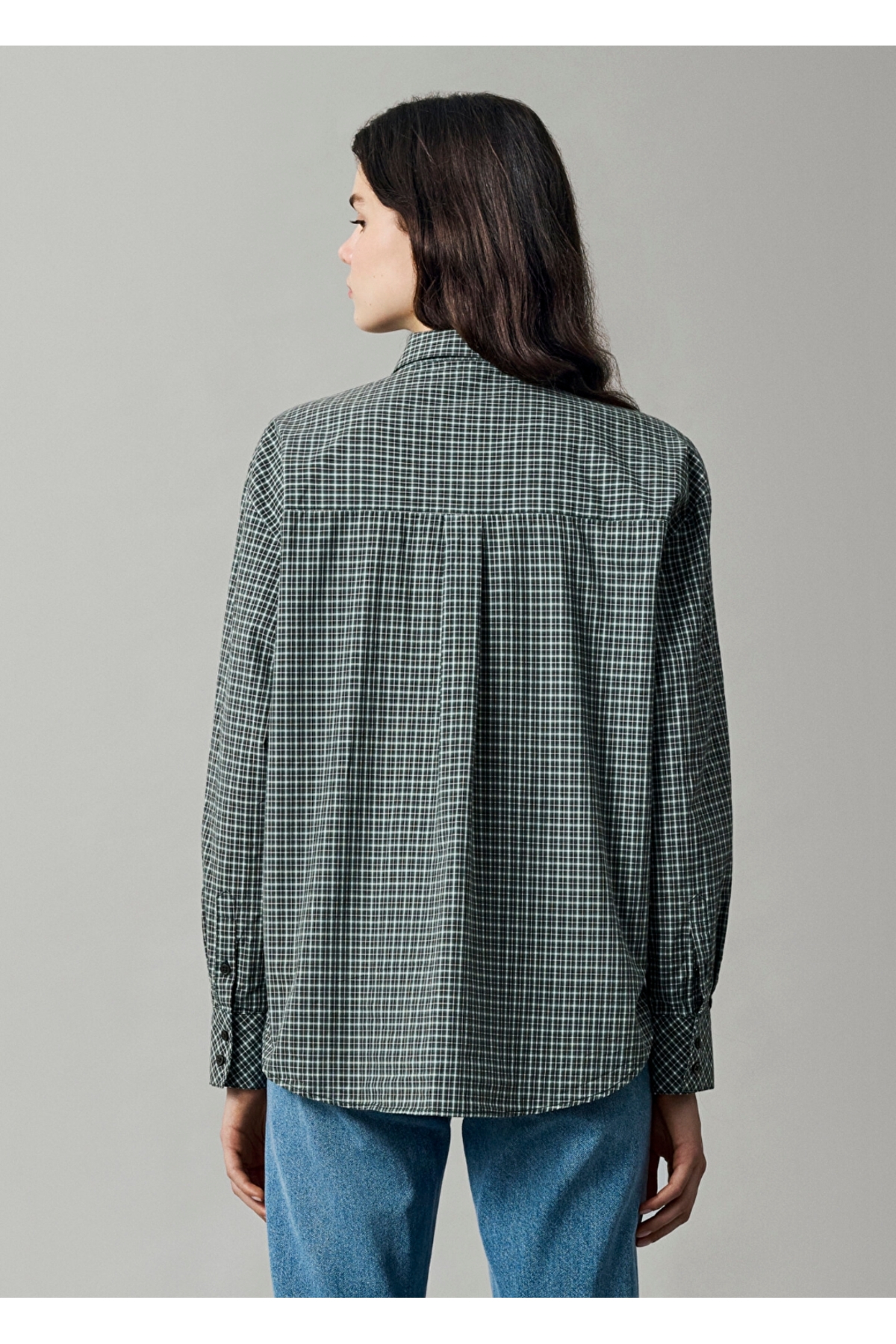 pötikare loose fit bol rahat kesim %100 pamuk kadın gömlek. — سبز 3468974874(özse giyim) — تصویر 3 از 4