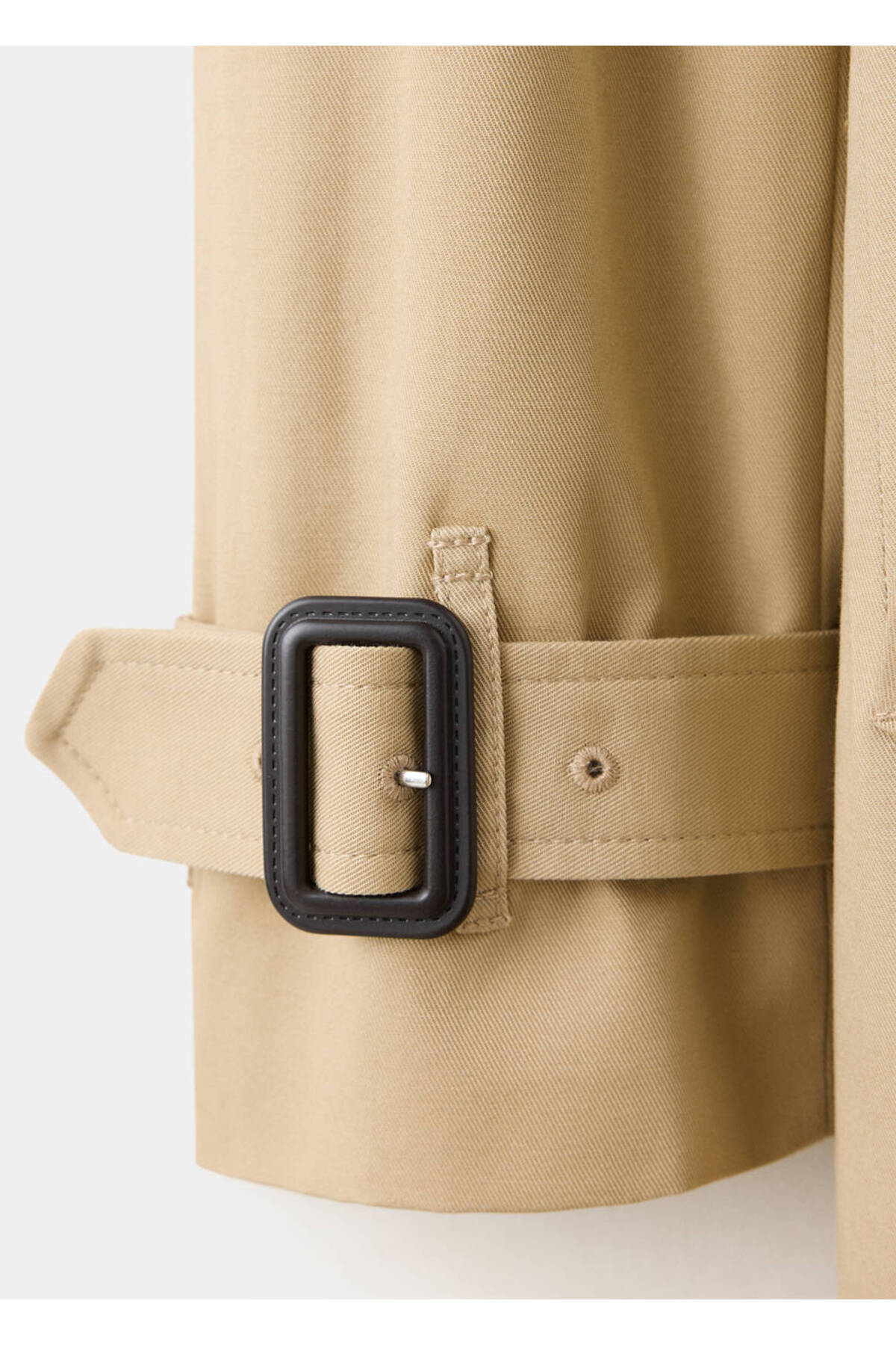 MANGO Woman Trench coat with shirt collar and buckles görsel 7