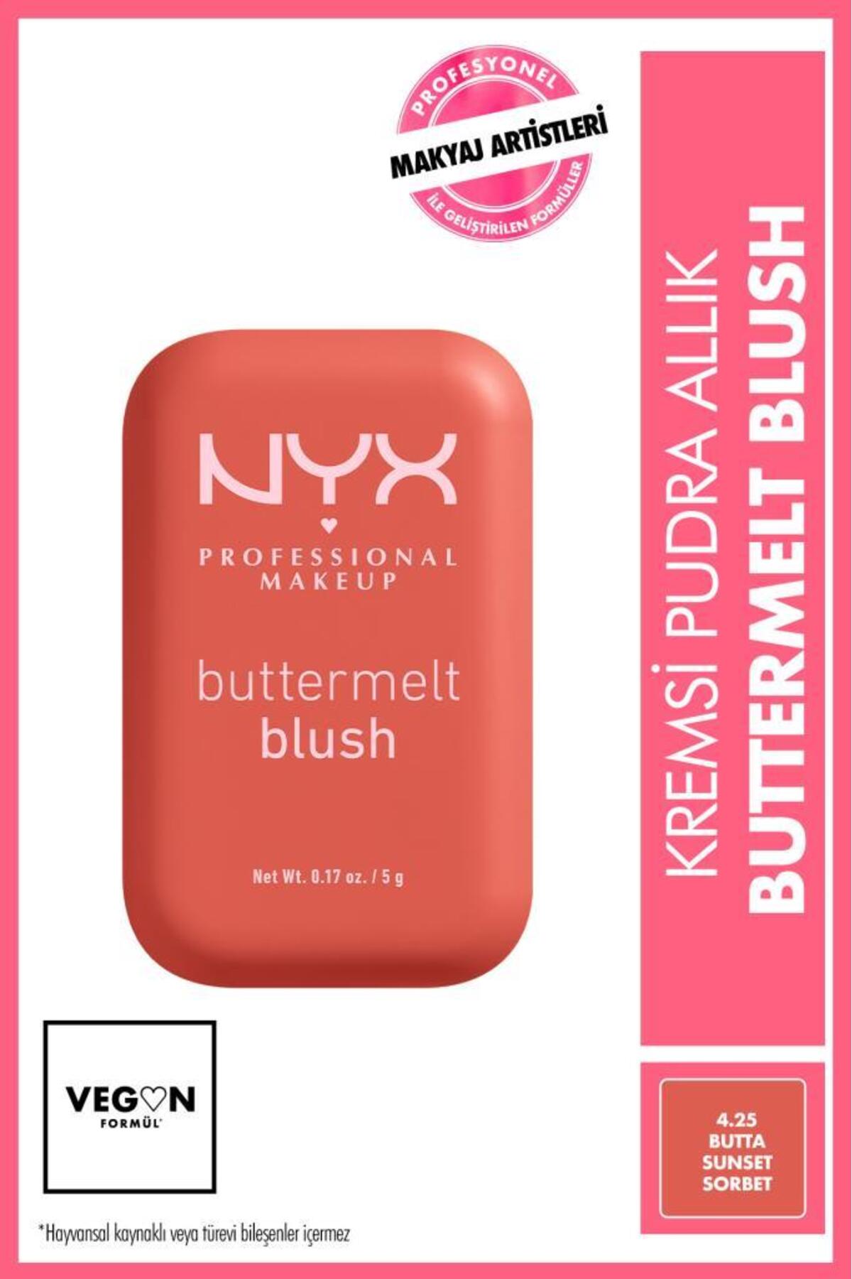NYX Professional Makeup رژگونه باترملت کرم پودر رژگونه - 4.25 Butta Sunset Sorbet — نارنجی NYXBTTRMLTBLSHST