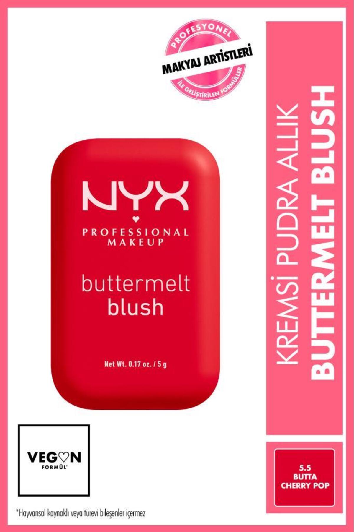 NYX Professional Makeup رژگونه کرمی پودری باترملت - 5.5 Butta Cherry Pop — قرمز NYXBTTRMLTBLSHST