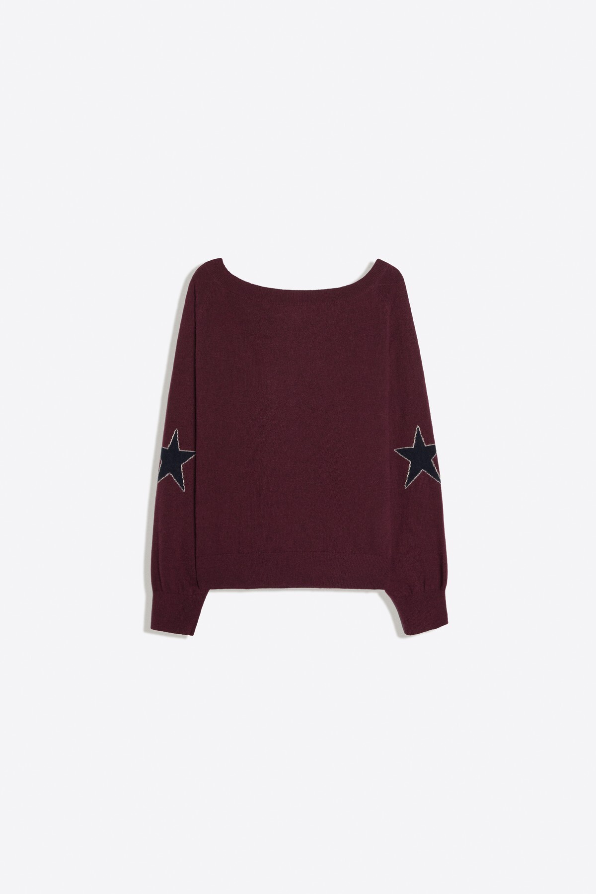 Bershka Grafik desenli geniş yaka kazak görsel 7
