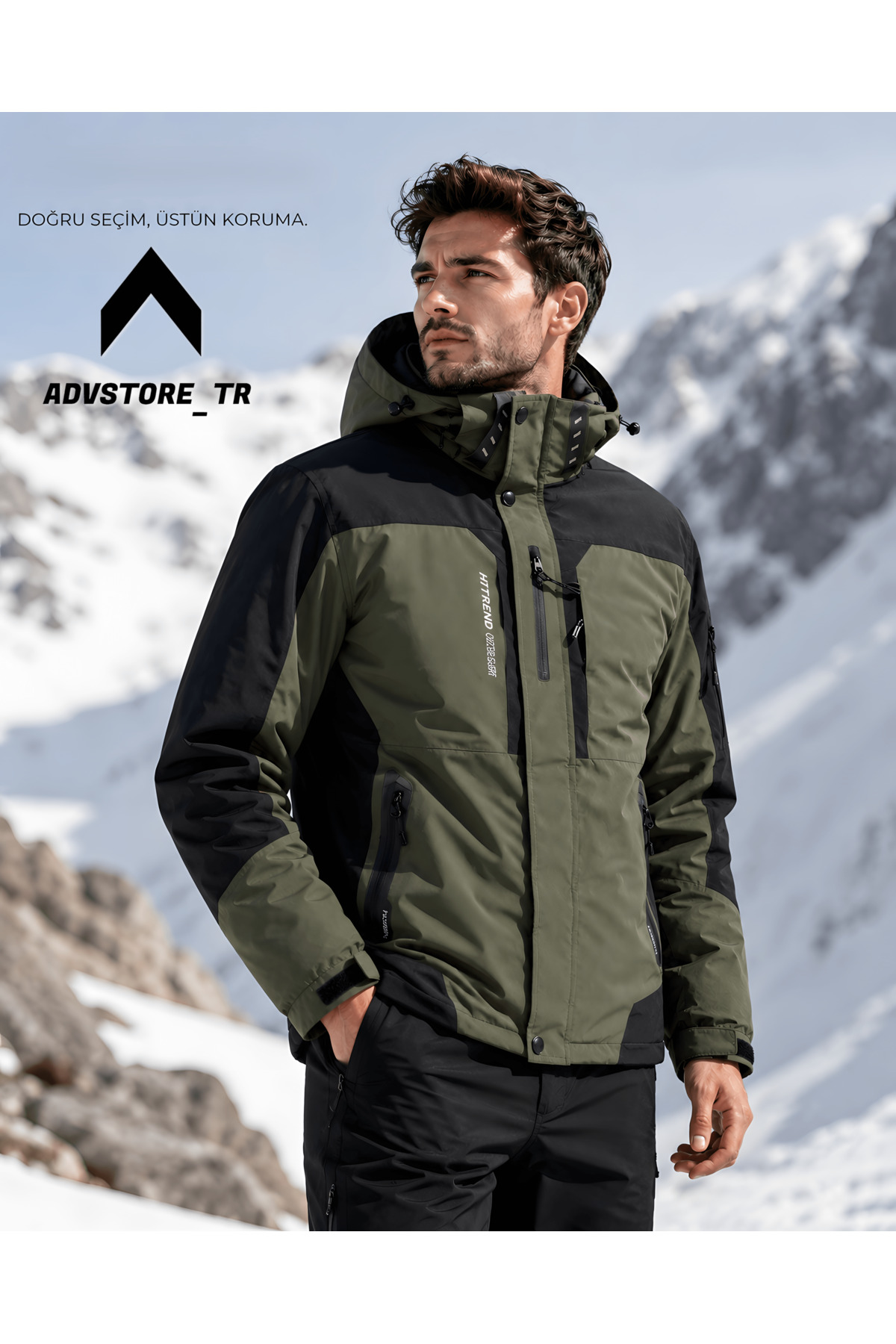 advstore.tr Erkek Termal Kar Mont -30C Kadar Koruma Sağlar Su Geçirmez