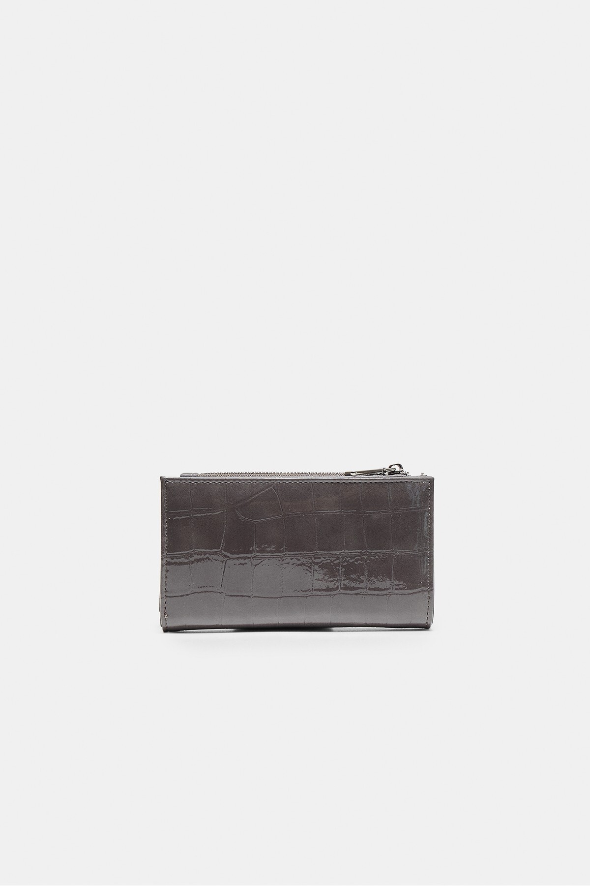 Stradivarius Basic timsah deseni görünümlü cüzdan görsel 4