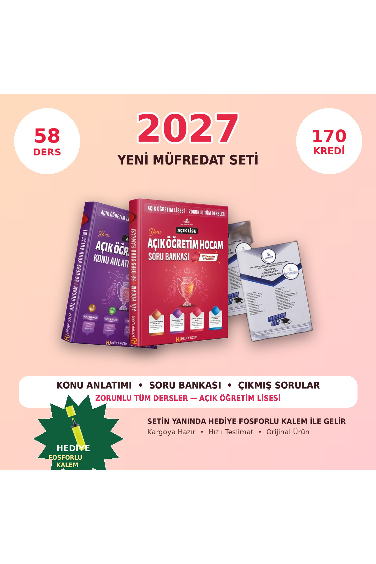 hedef uzem AÖL Sınav Seti 2027 – Konu Anlatımlı + Soru Bankalı +
