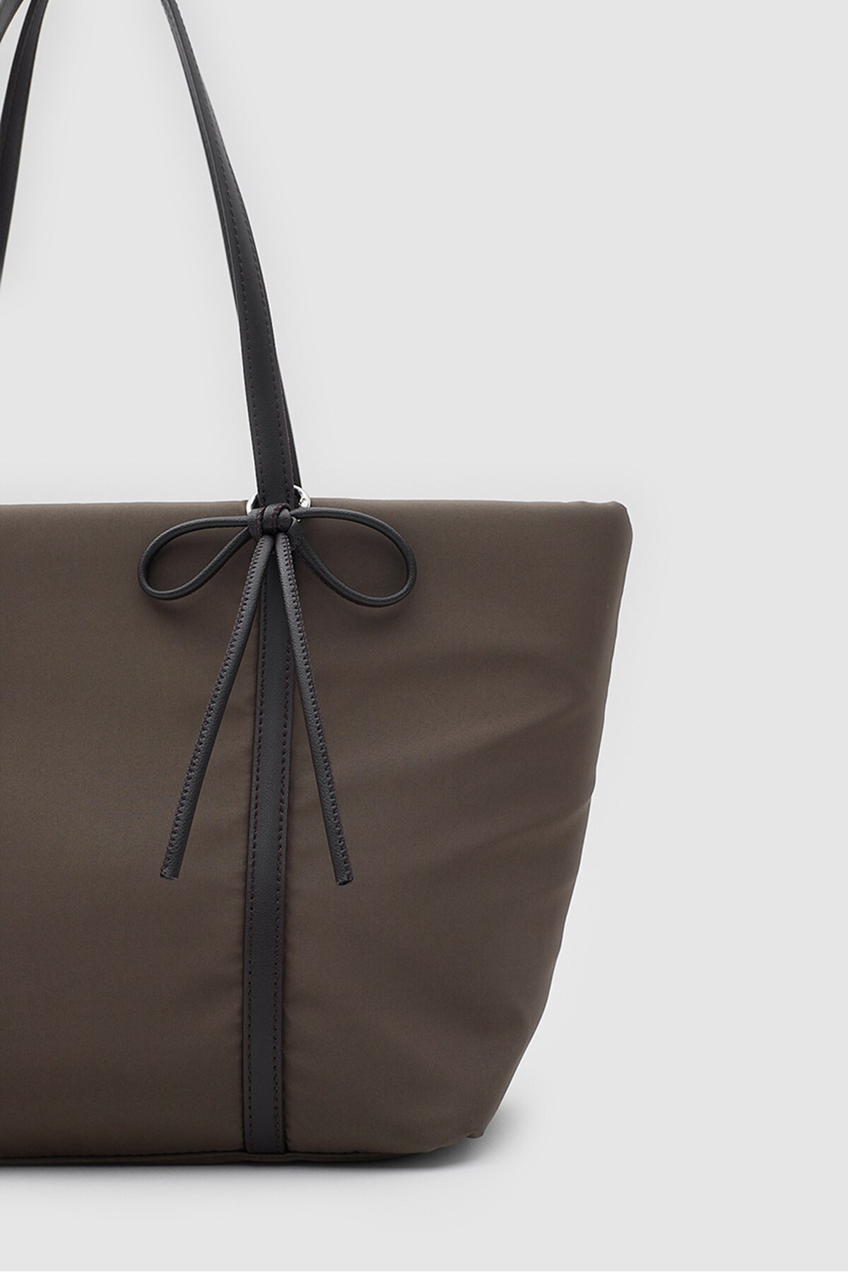 Shule Bags Jersey Fiyonklu Omuz Çantası Kahve görsel 4
