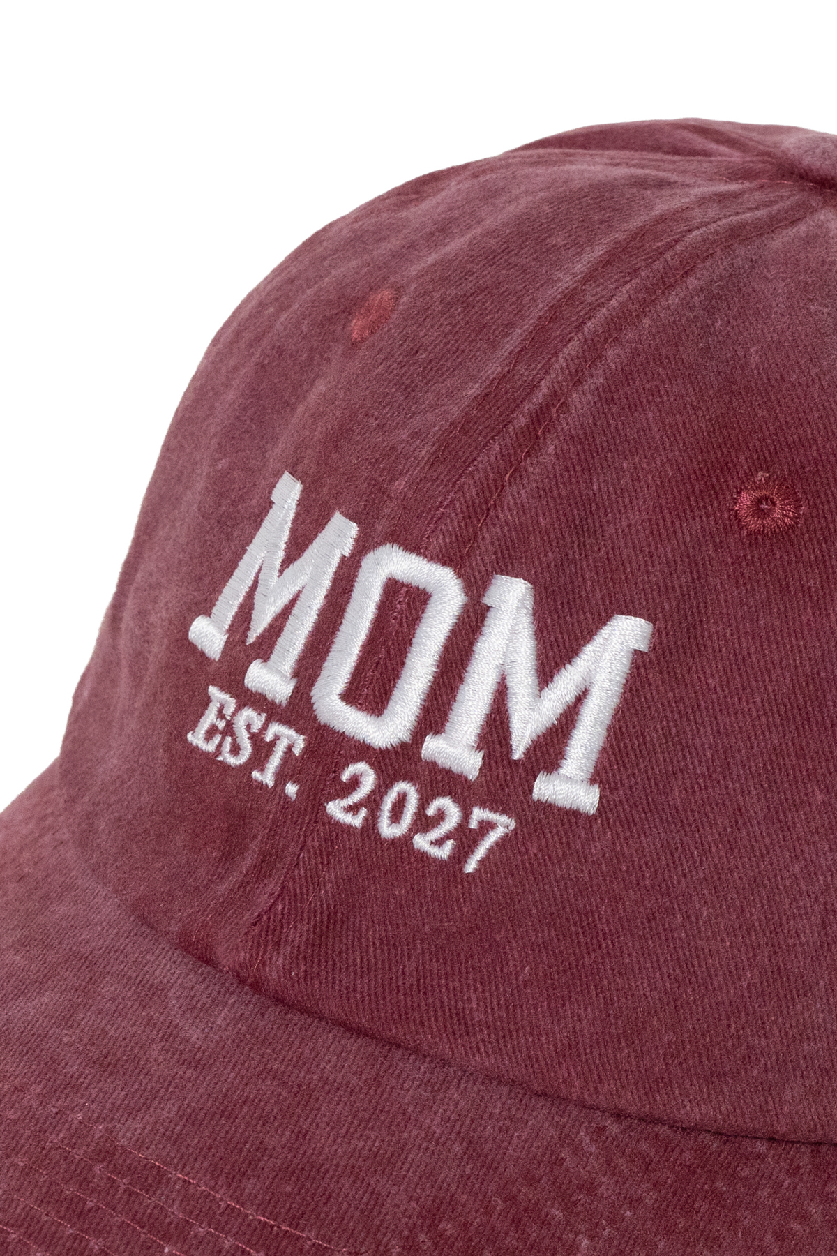 Nome Studio Nakışlı 2027 Bordo-Lacivert Mom Dad Şapka '27 Tarihli 2li paket Anne Baba Yıkamalı Kumaşlı Şapka Pamuklu Ayarlı görsel 6