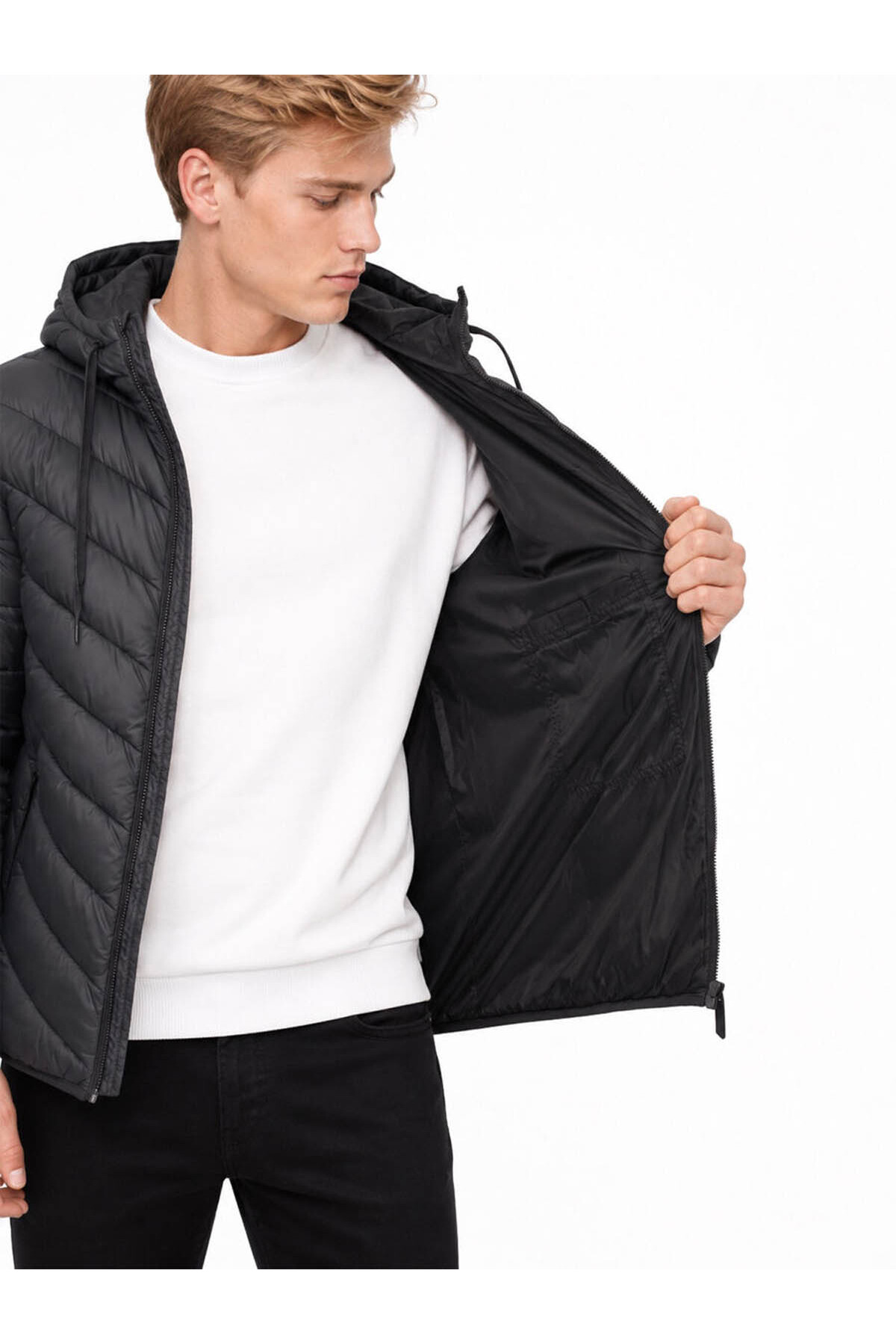 Loft Regular Fit Siyah Erkek Mont LF2043698 görsel 3