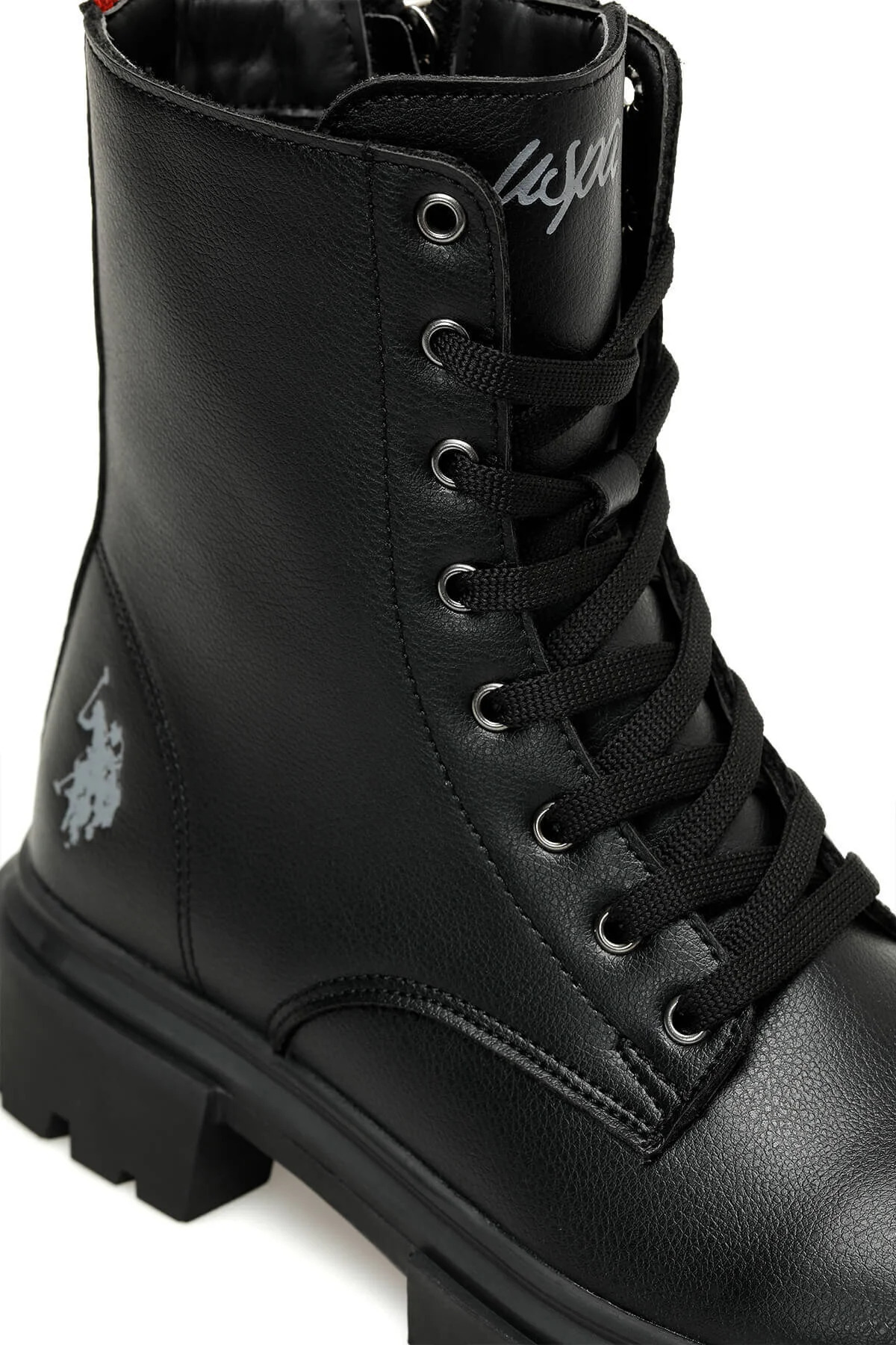 U.S. Polo Assn. HS-9935 Kadın Siyah Bağcıklı Kürk Detaylı Kalın Tabanlı Kışlık Postal Bot görsel 8