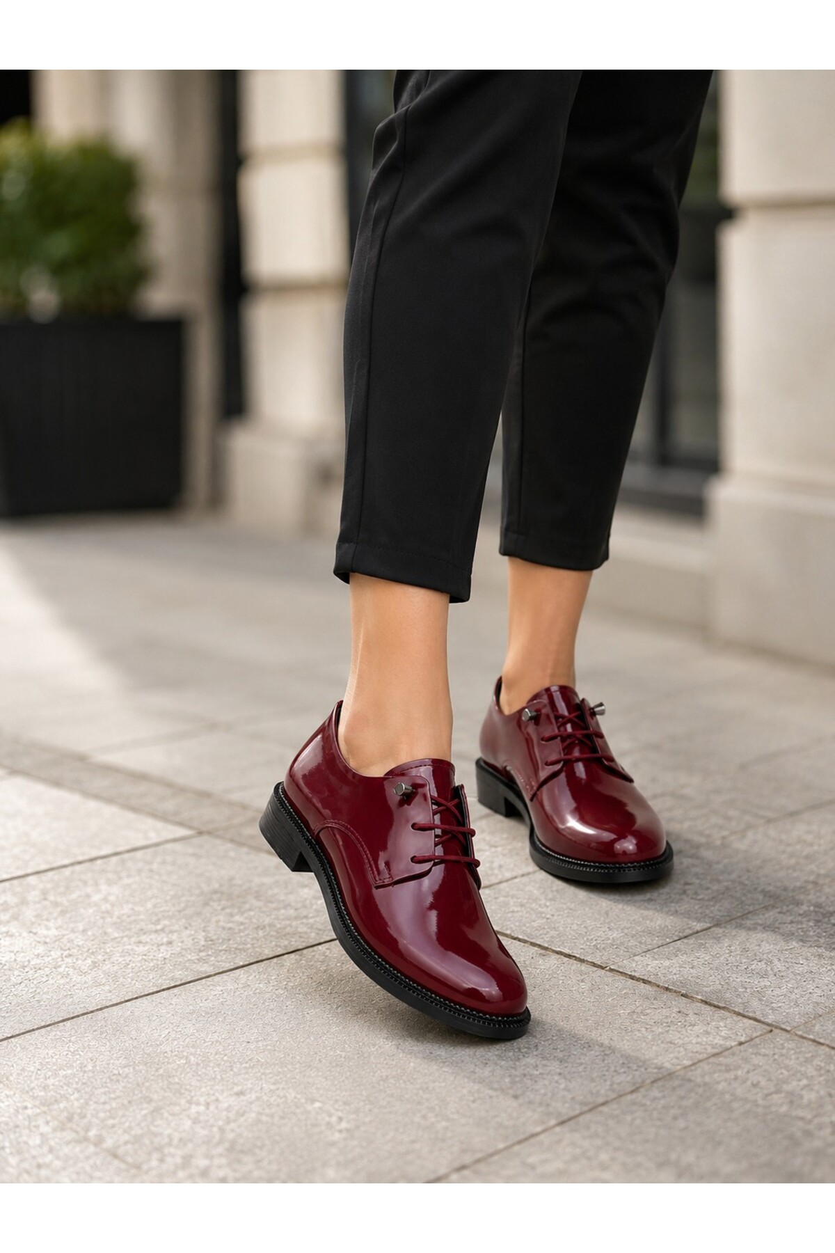Zenora Kadın Loafer Makosen Bordo Ayakkabı görsel 5
