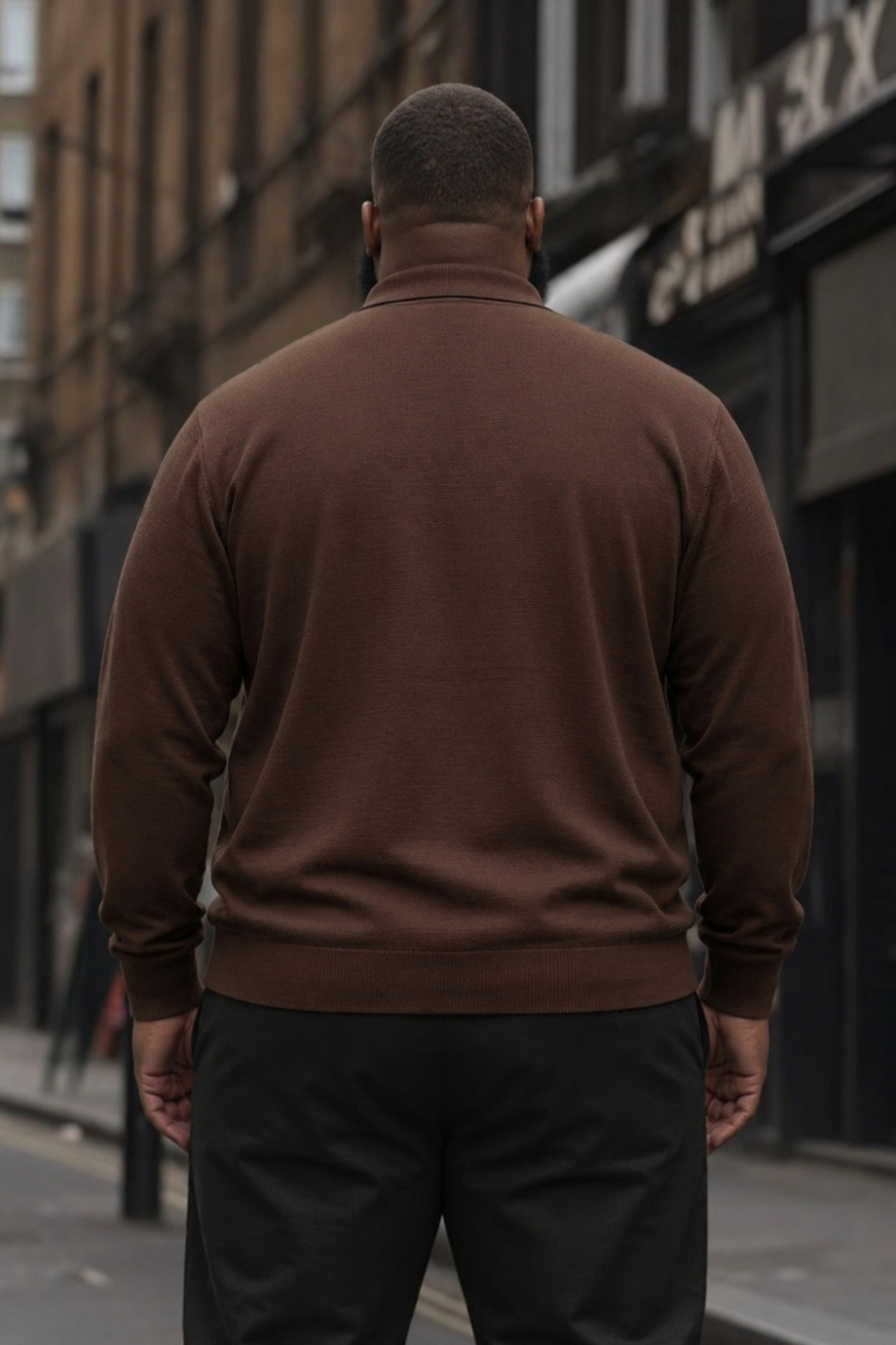 Maccali Erkek Trend Büyük Beden K.Kahve Triko Sweatshirt görsel 6
