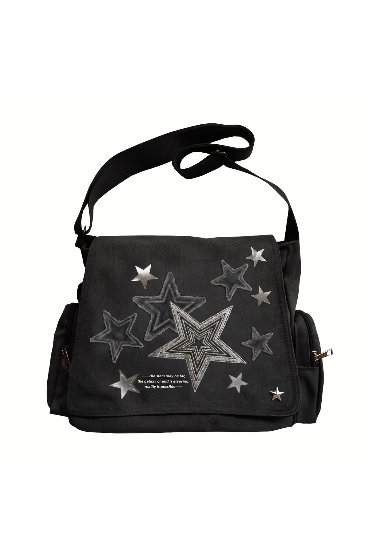 Toum Star Graffiti Baskılı Unisex Postacı Çantası