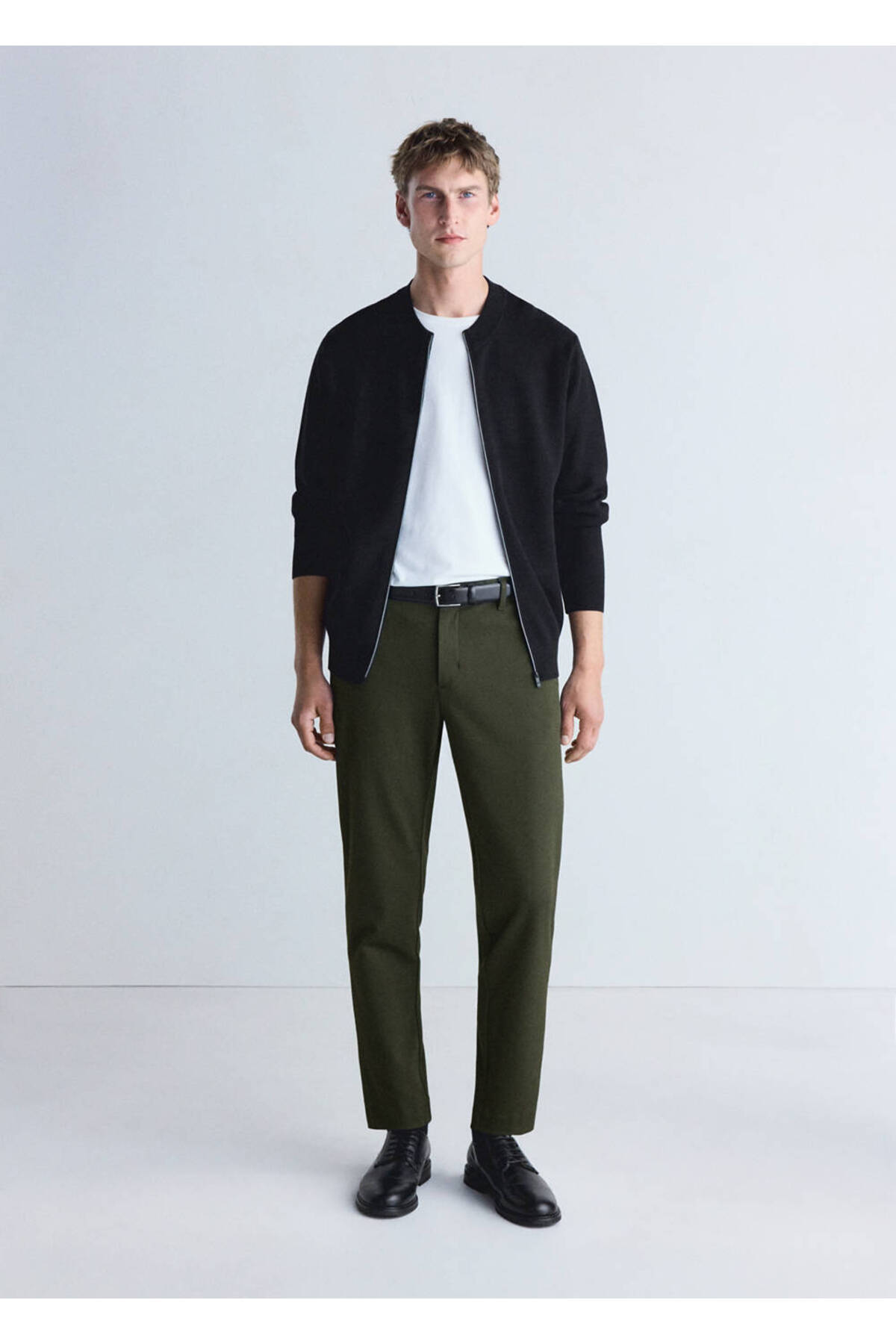Comfort stretch triko hırka — مشکی 37065981 — تصویر 2 از 8