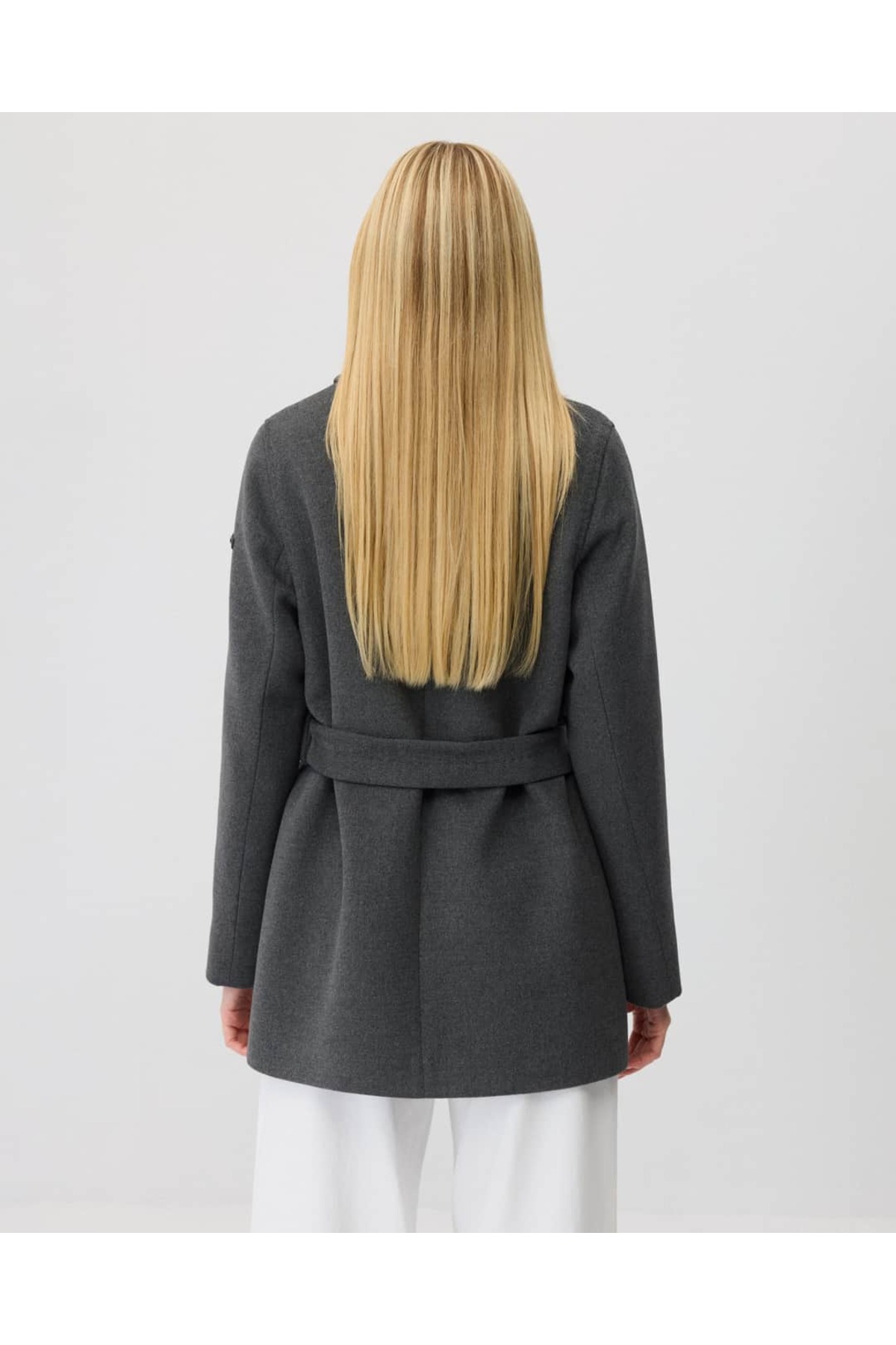 IDA Collection Bebe Yaka Kısa Ceket Antrasit görsel 7