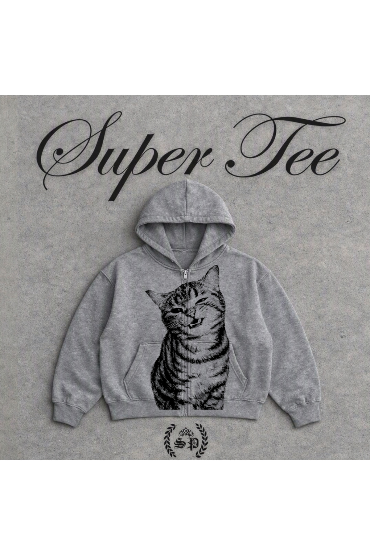 StartMore Cat Vintage Trend Zip-Up SweatShirt Hoodie Styler series13