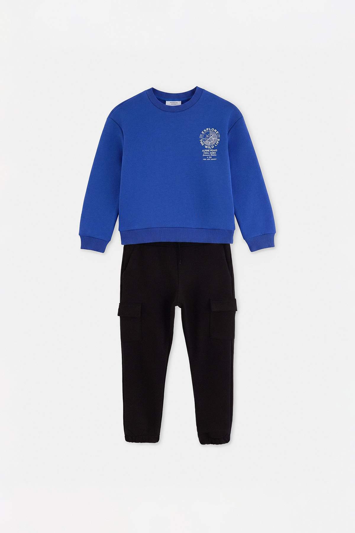 Trendyolmilla Kids Saks Slogan Örme Alt - Üst Takım TKDAW26AU00047