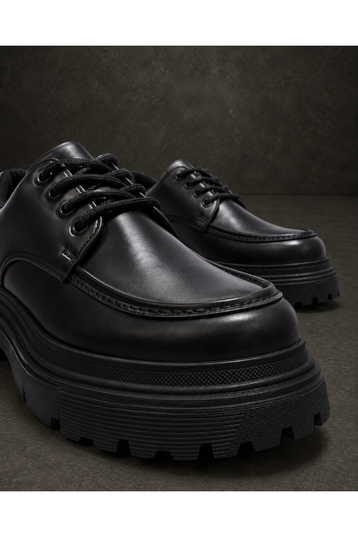 Mhoda Shoes RLX- Erkek Günlük Bağcıklı Cilt Klasik Ayakkabı CST - Siyah görsel 4