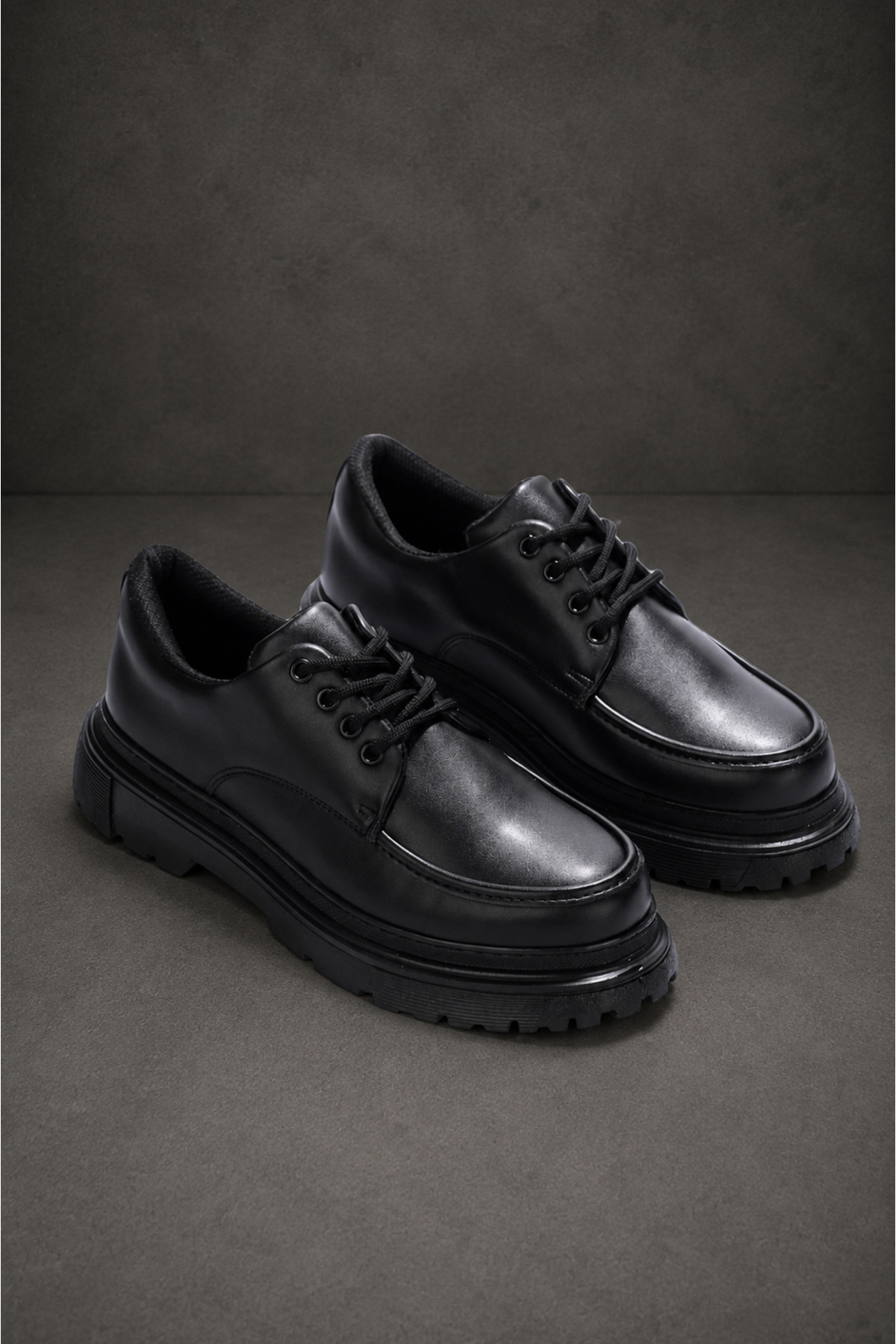 Mhoda Shoes RLX- Erkek Günlük Bağcıklı Cilt Klasik Ayakkabı CST - Siyah