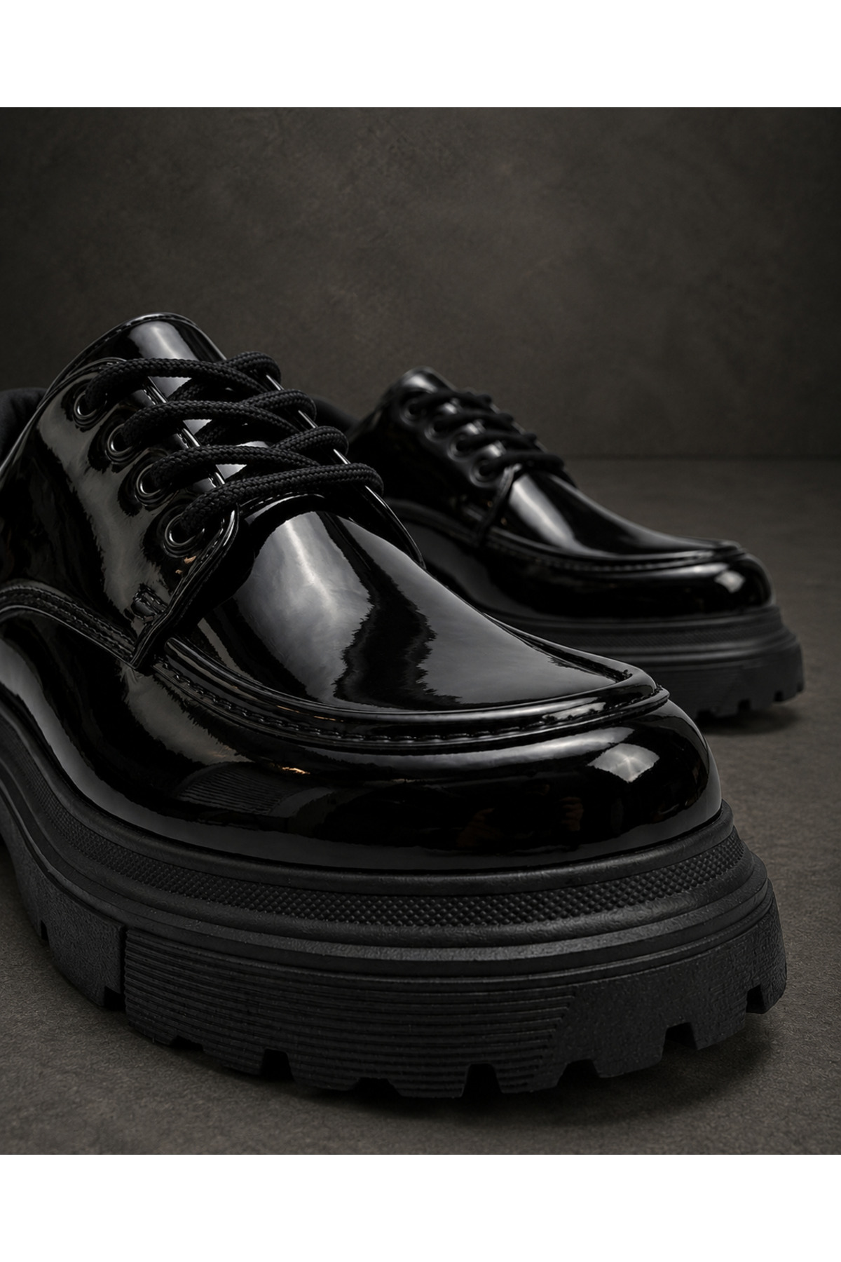 Mhoda Shoes RLX- Erkek Günlük Bağcıklı Rugan Klasik Ayakkabı RST - Siyah görsel 4