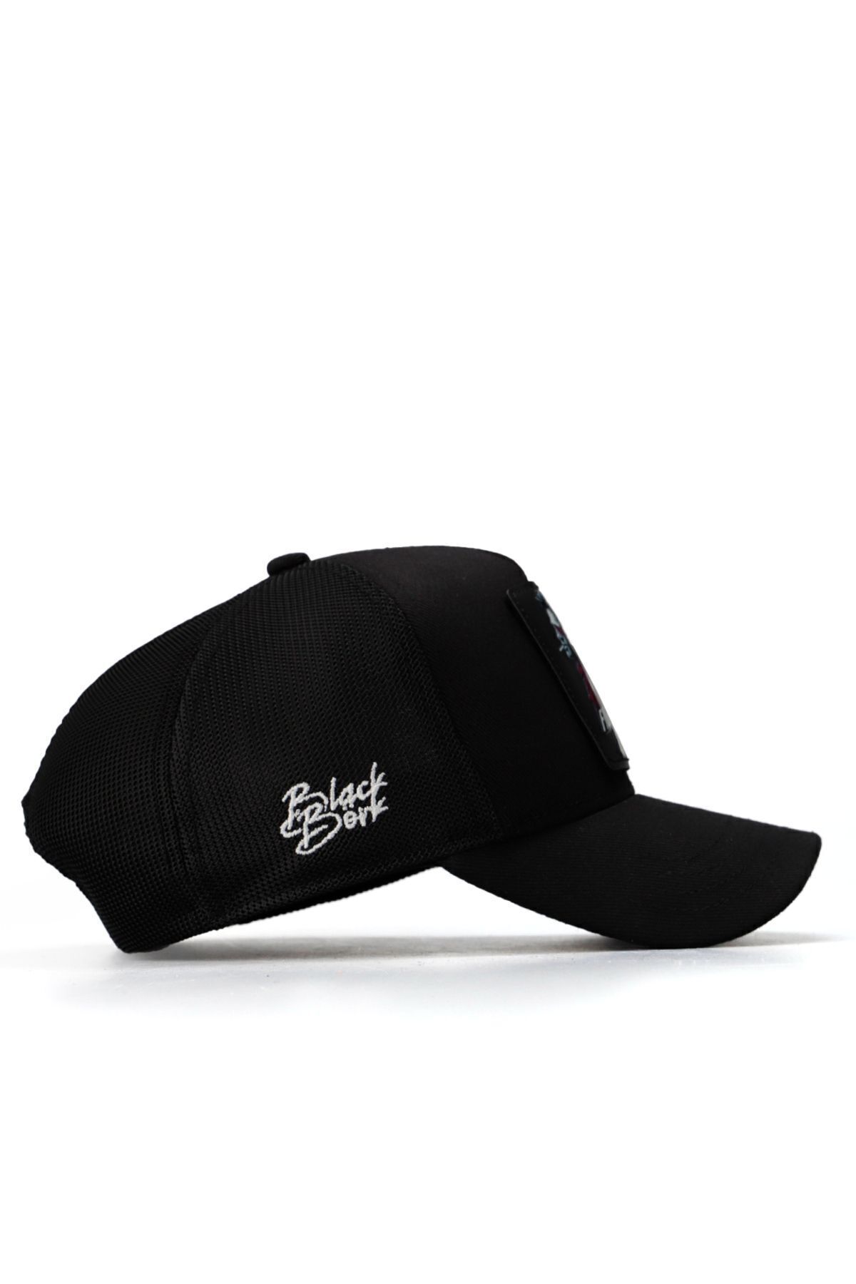 BlackBörk Panter Logolu Siyah Trucker Şapka görsel 2